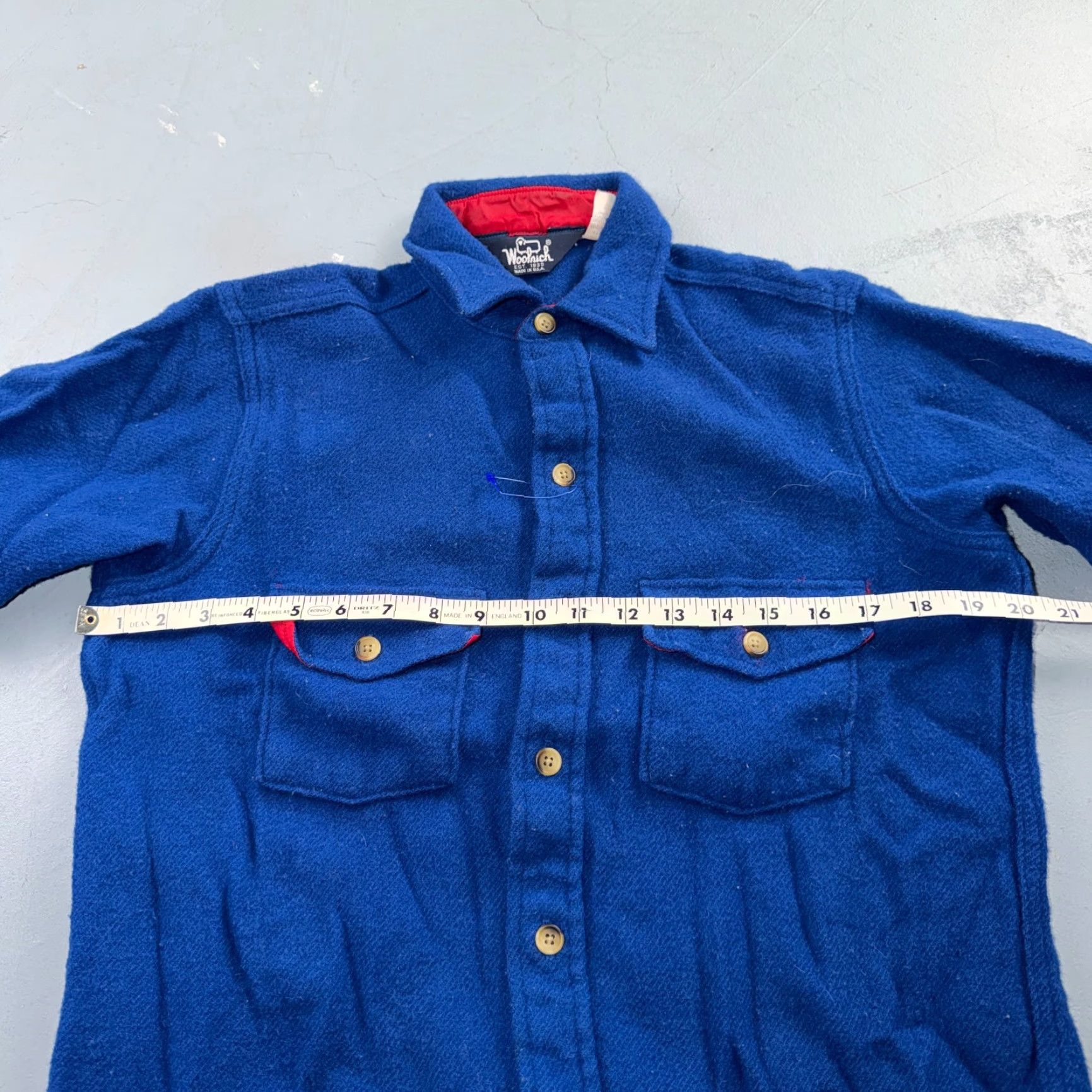 Vintage VTG Woolrich Button-Front Shirt Jacket Men M Plaid Blue Wool Flannel 70s 80s USA Size US M / EU 48-50 / 2 - 5 Thumbnail