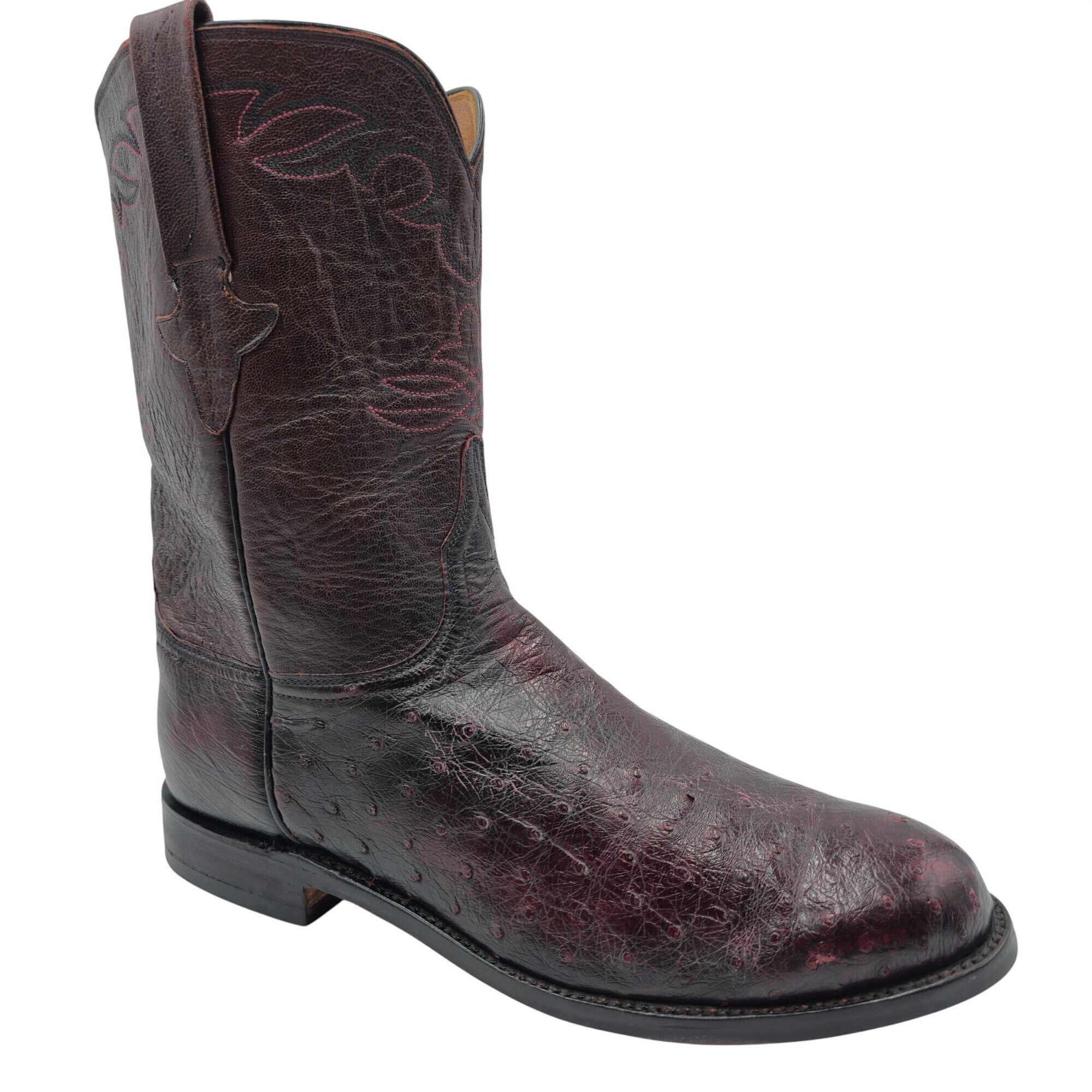 Lucchese Lucchese Classics Mens 10EE Black Cherry Burgundy Ostrich Size US 10 / EU 43 - 1 Thumbnail