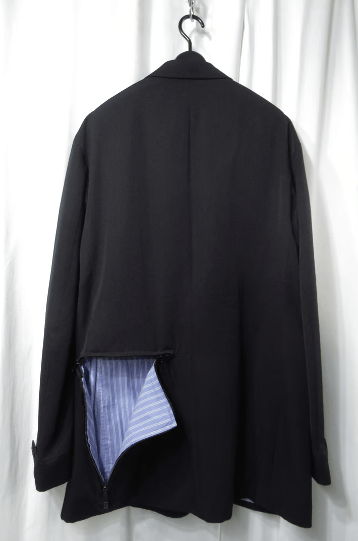 Yohji Yamamoto Yohji Yamamoto Pour Homme - Zipper Tailored Jacket Size US M / EU 48-50 / 2 - 4 Thumbnail