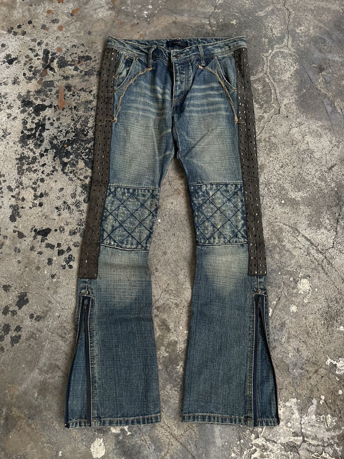Isamu Katayama Backlash JAPANESE FLARE ZIPPER BOOT CUT DENIM PANTS PUNK STYLE GOTHIC Size US 32 / EU 48 - 3 Thumbnail