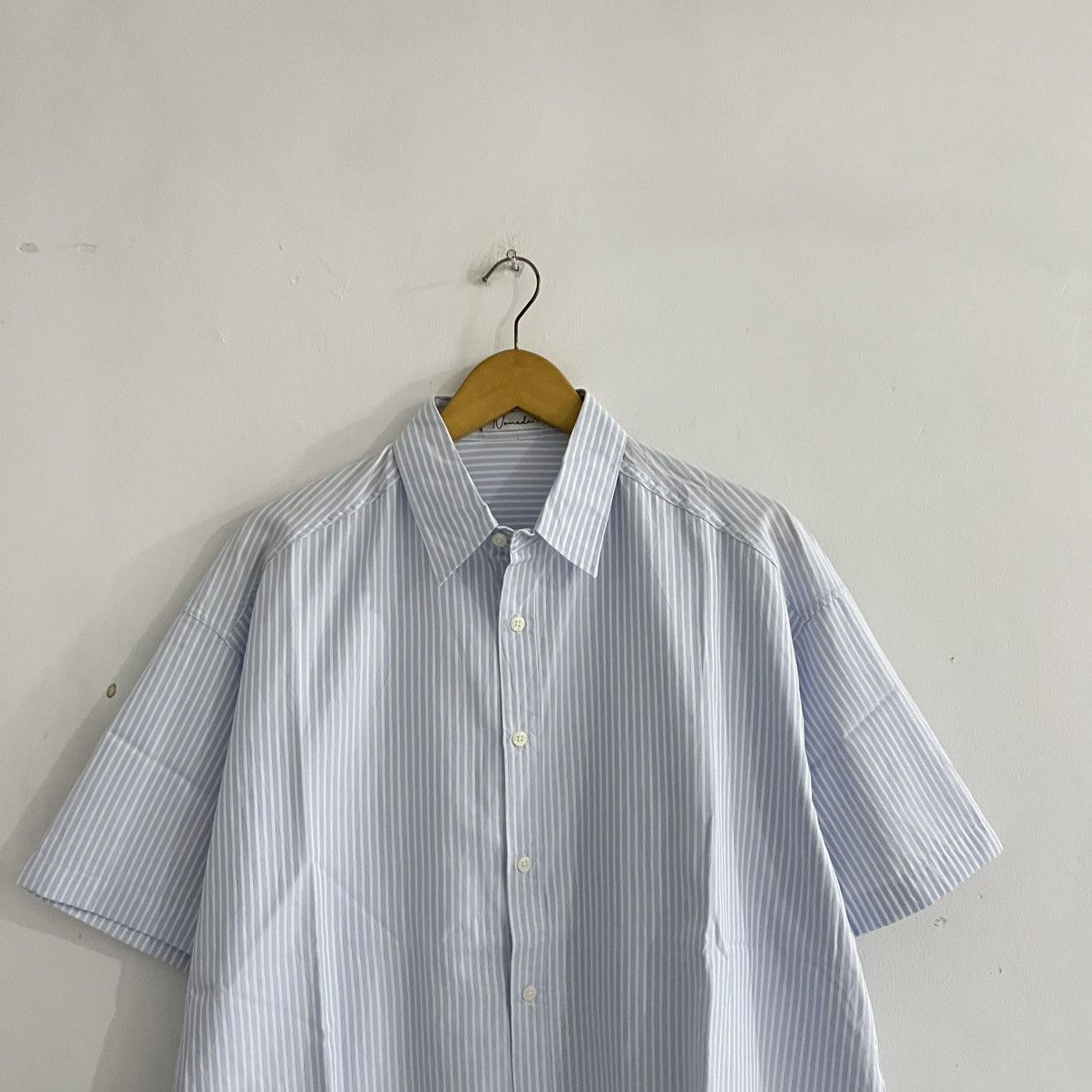 Issey Miyake Nomade - Blue White Striped Iconic Shirt Size US L / EU 52-54 / 3 - 2 Thumbnail