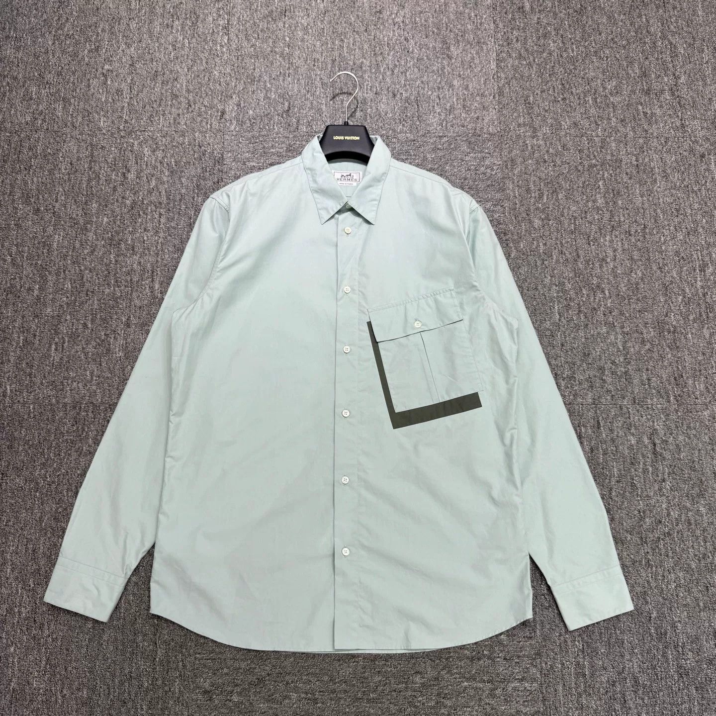 Hermes Hermes Mint Green Pocket Shirt Size US XXS / EU 40 - 1 Thumbnail