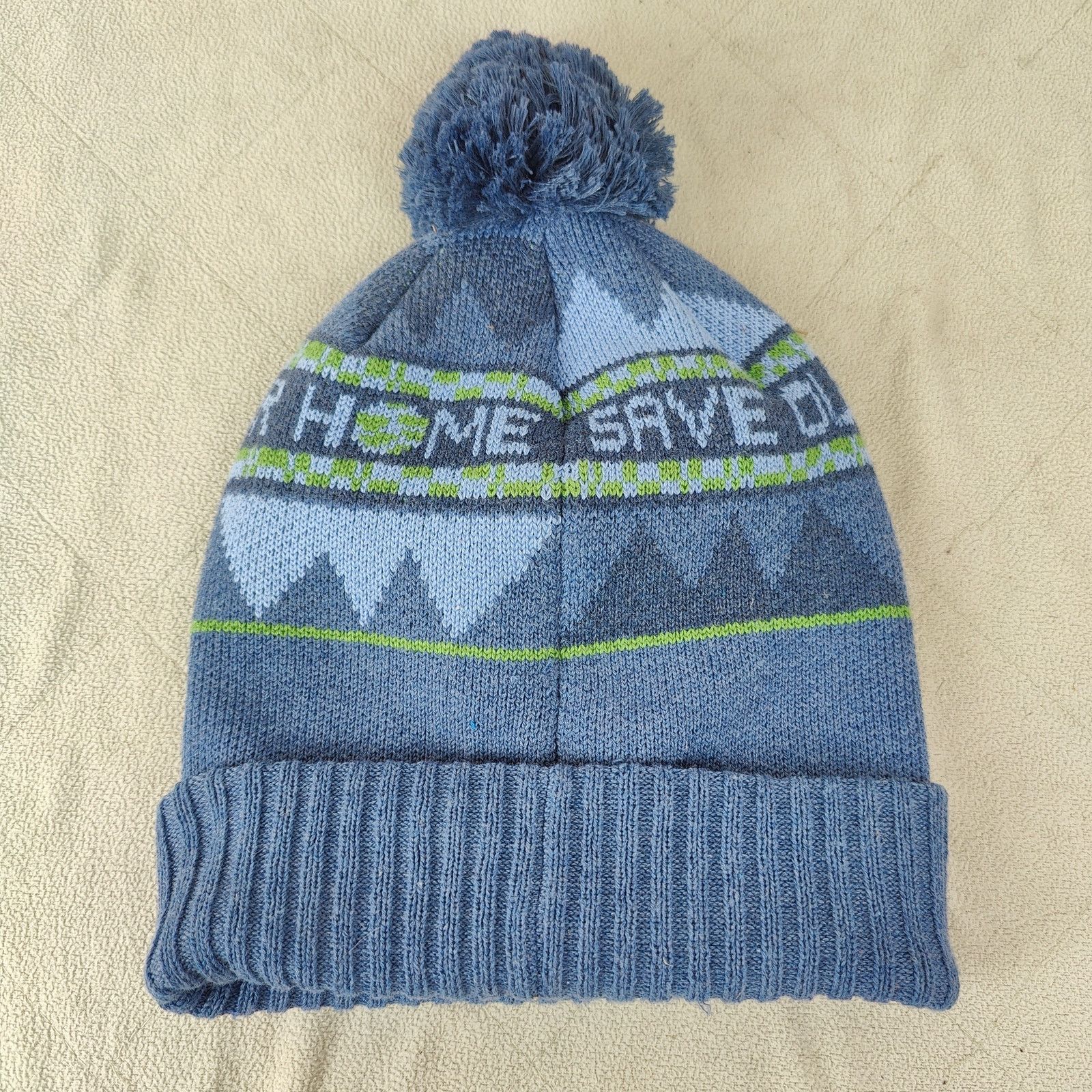 Patagonia Patagonia Powder Town Pom Beanie Hat Save Our Home Knit Size ONE SIZE - 4 Thumbnail