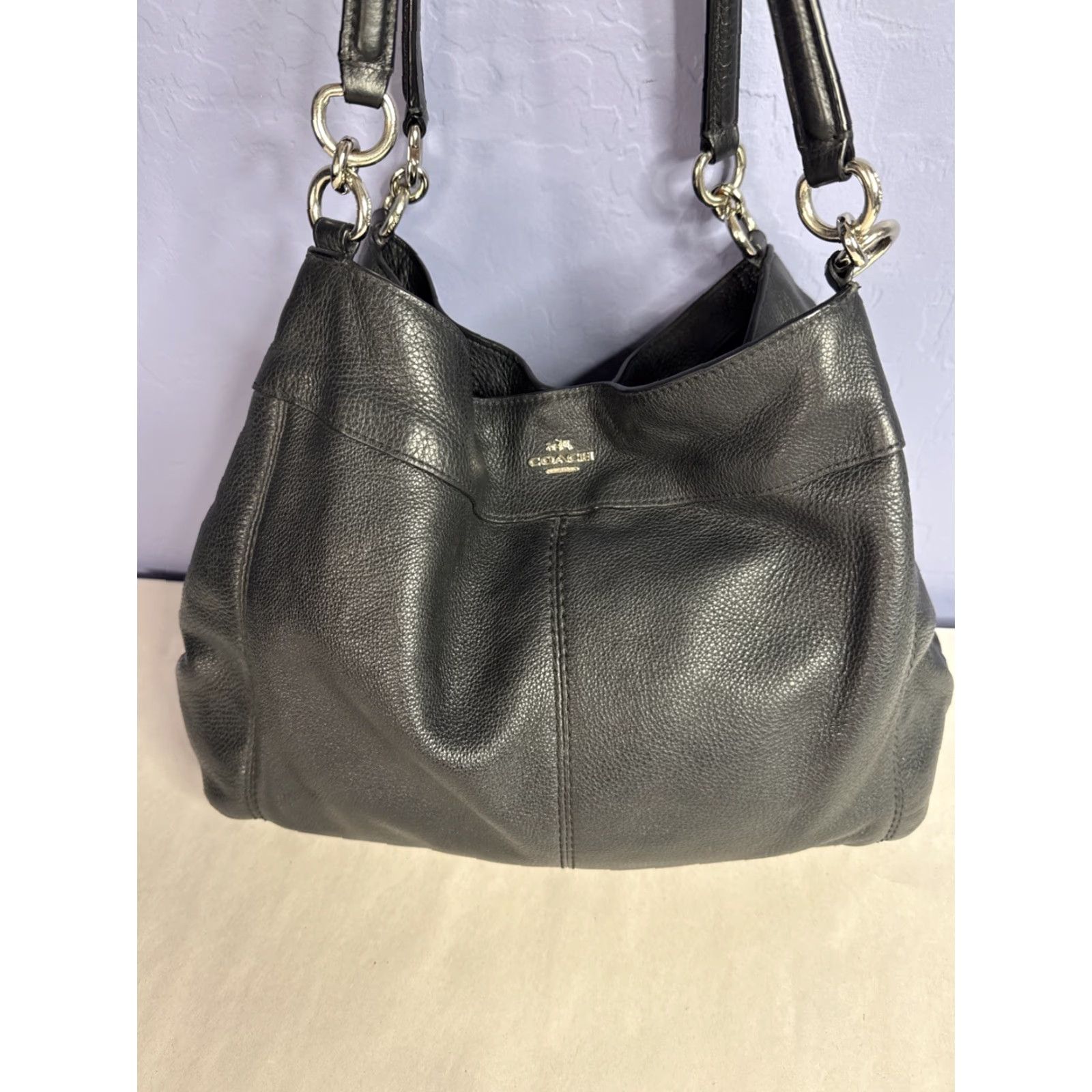 Coach COACH Lexi Black Pebble Leather 3 Compartment Shoulder Bag F57545 Purse Size ONE SIZE - 4 Thumbnail