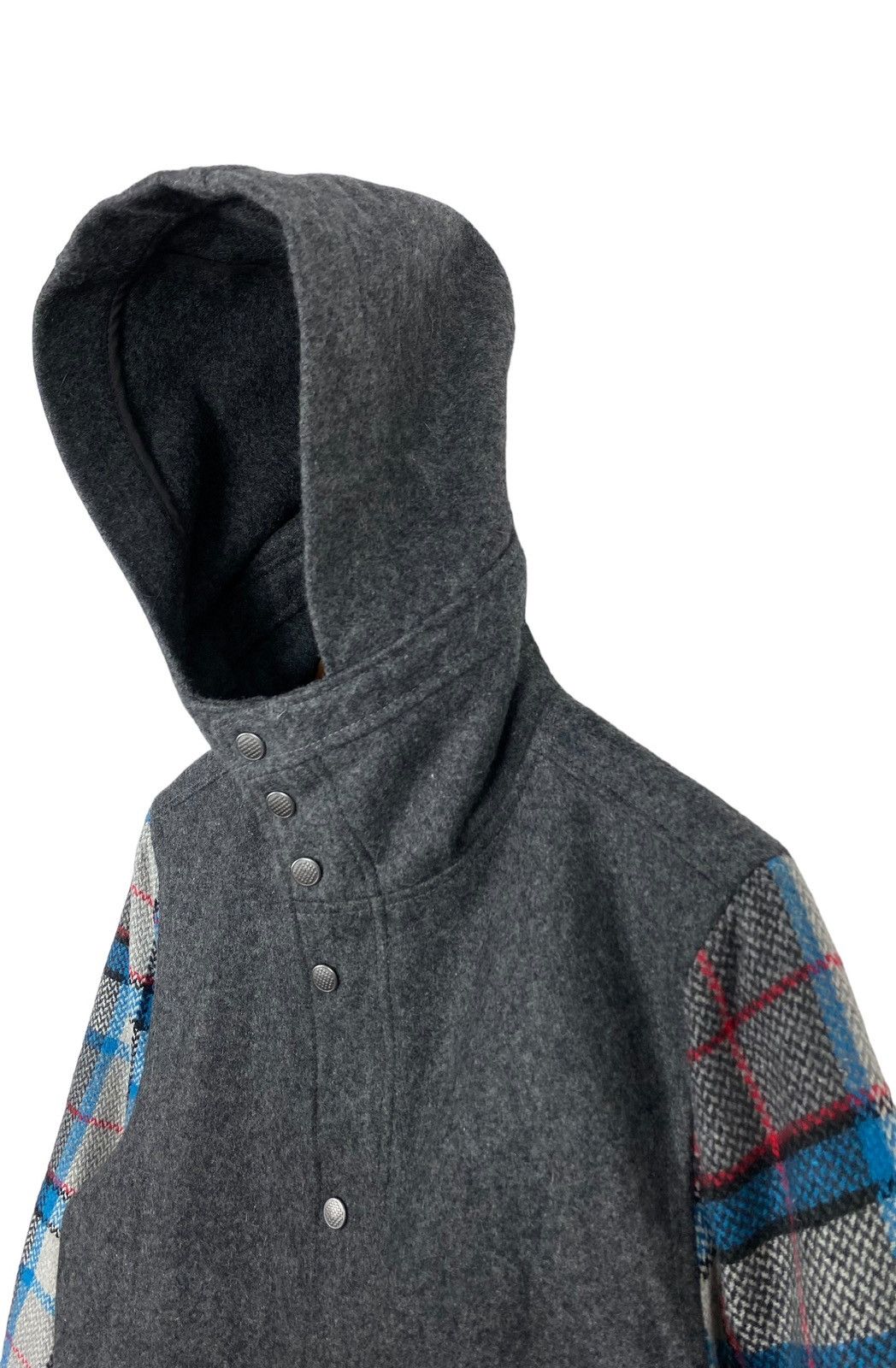 Japanese Brand Four Seasons Garage by in bloom Check Sleeve Wool Outwear Size US S / EU 44-46 / 1 - 4 Thumbnail