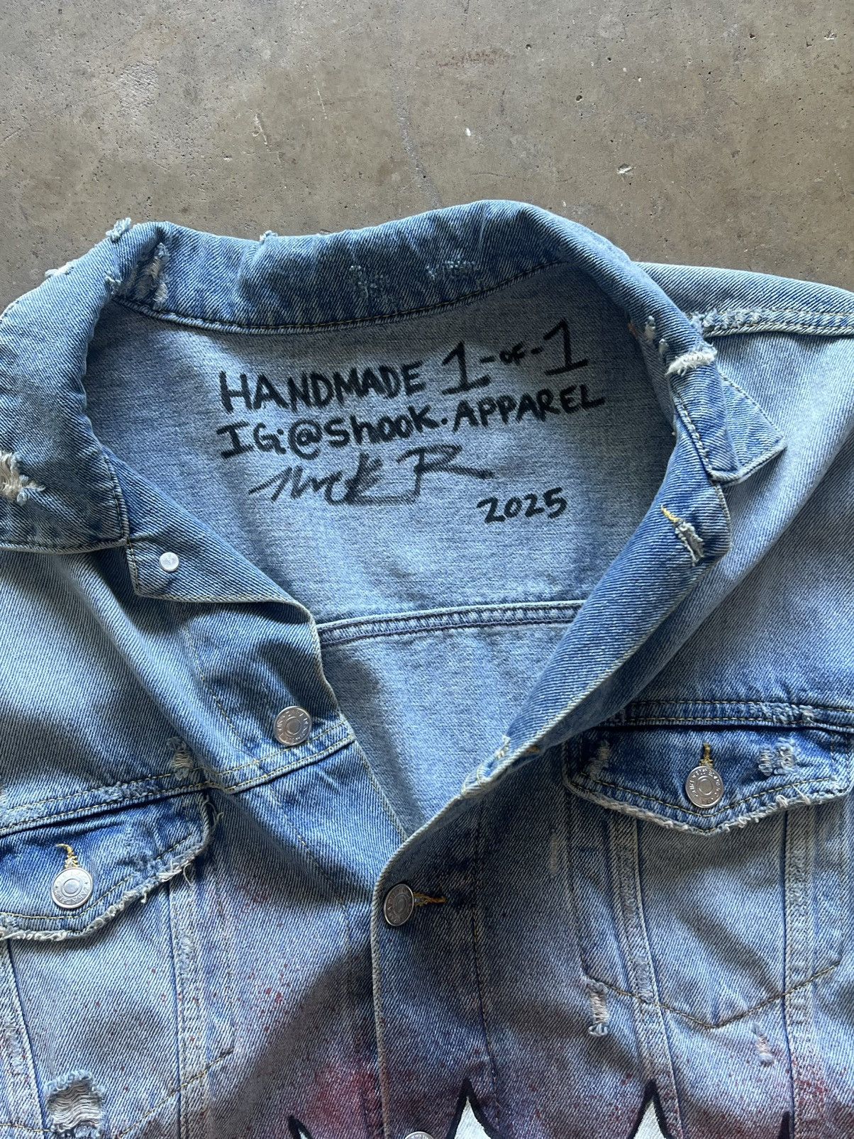 Vintage Lil Wayne Tribute Custom 1-of-1 Denim Jacket Size US XL / EU 56 / 4 - 3 Thumbnail