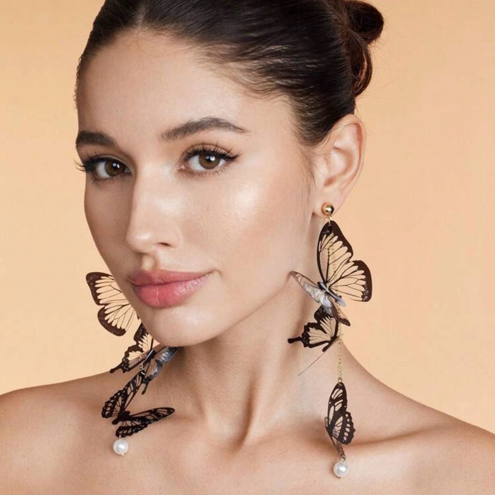Other Acrylic Tassel Butterfly Long Drop Earrings Size ONE SIZE - 3 Thumbnail