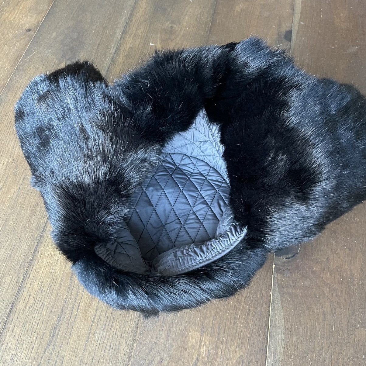 Other Black Rabbit Fur Ushanka Hat Size ONE SIZE - 3 Thumbnail
