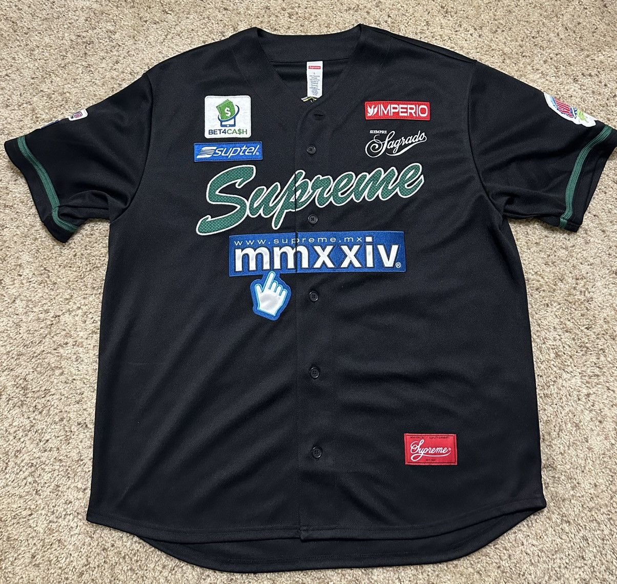 SUPREME CHOSEN ONE JERSEY BLACK SIZE LARGE