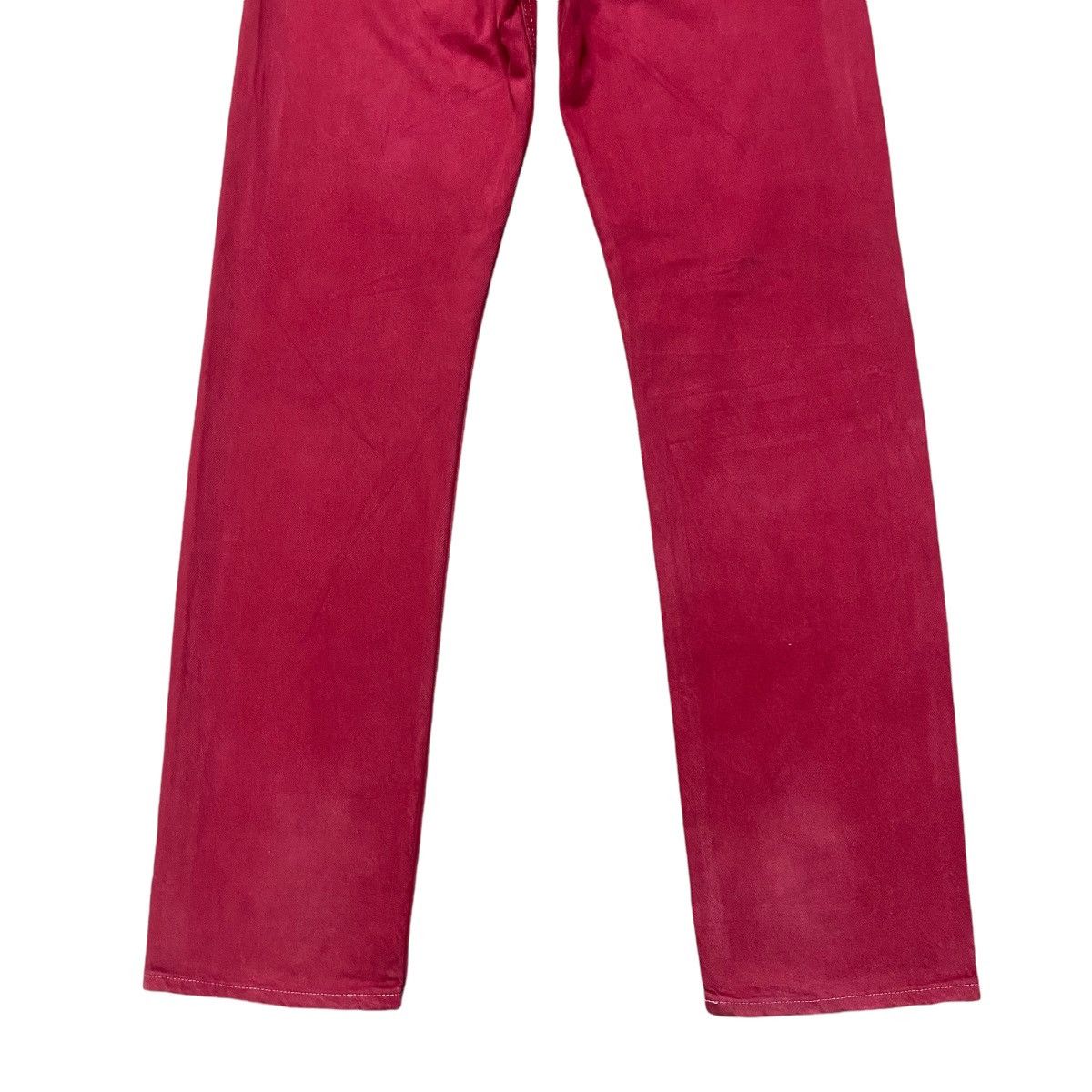 Levi's Vintage 90s Levis 501 Red Denim Jeans Dyed Size US 31 - 12 Thumbnail