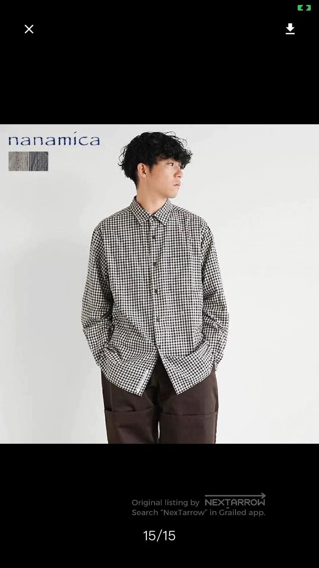 Nanamica New Navy Checkered Shirt for Men. Size US L / EU 52-54 / 3 - 4 Thumbnail