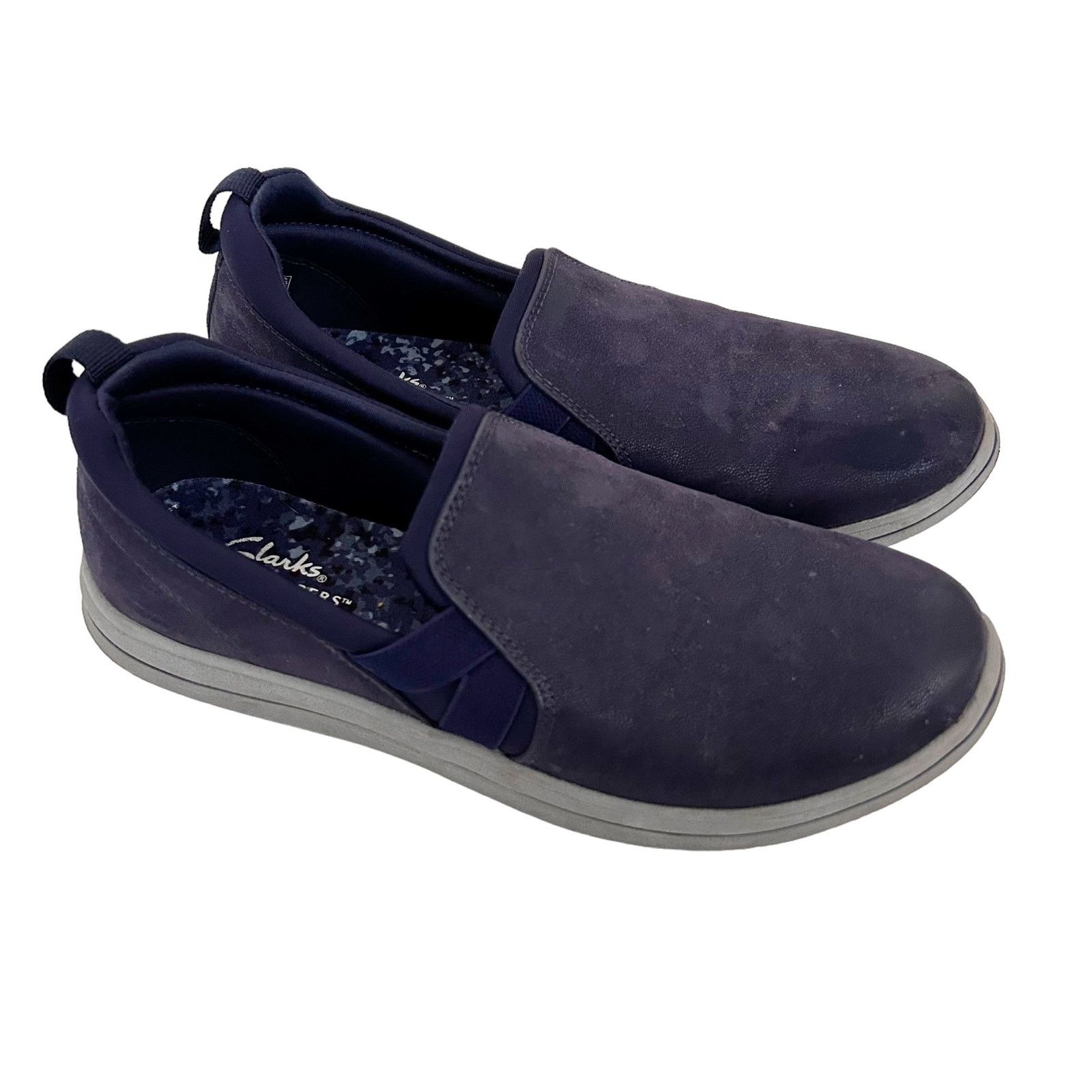 Clarks Clarks Cloudsteppers Navy Blue Slip On Shoes Sz 7 Size US 7 / IT 37 - 1 Thumbnail