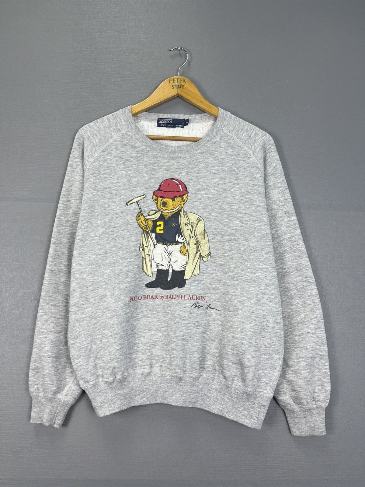 Vintage Vintage 90’s Polo By Ralph Lauren Bear Logo Sweatshirt Size US M / EU 48-50 / 2 - 1 Thumbnail