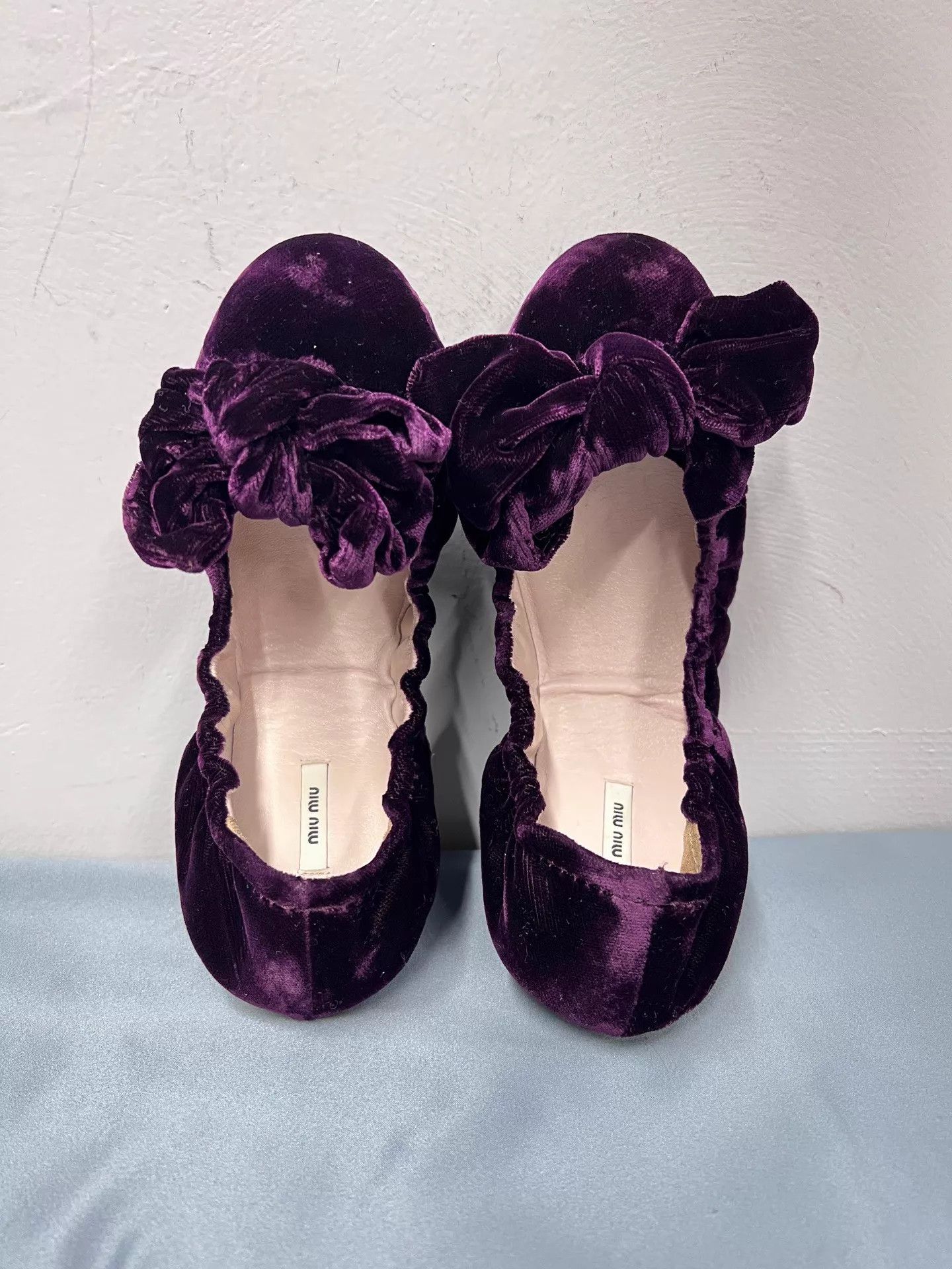 Miu Miu MIU MIU Velvet Bow Flat Ballet Shoes 36 New BF4097 Size US 5.5 / IT 35.5 - 4 Thumbnail