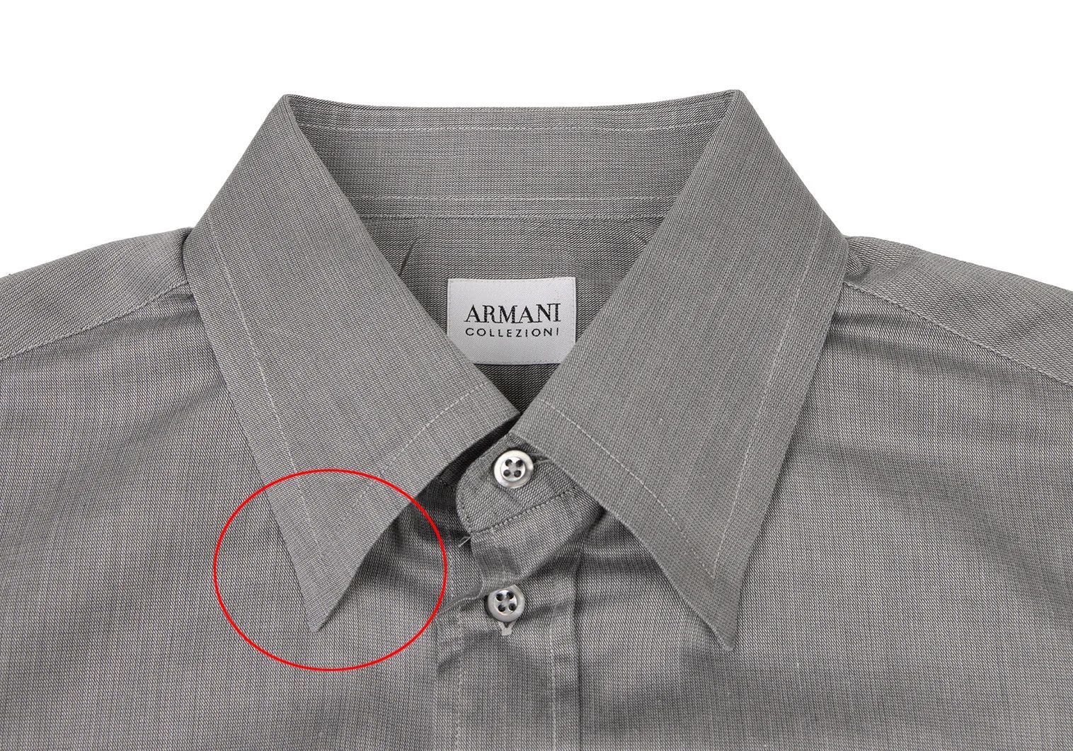 Armani Collezioni Snap Button-Down Shirt in Gray Size 38 Size US XXS / EU 40 - 4 Thumbnail