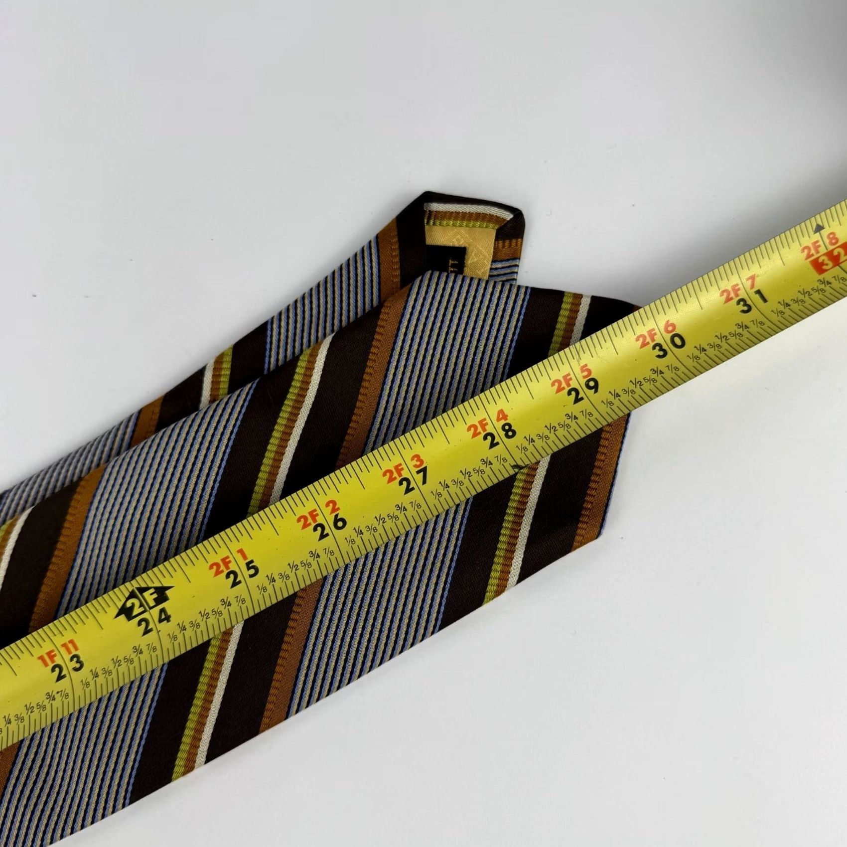 Robert Talbott Robert Talbott Tie Silk Brown Gold Striped Vintage Nordstrom Best of Class Men One Size 57"-60" Classic Logo Adjustable Size ONE SIZE - 6 Thumbnail