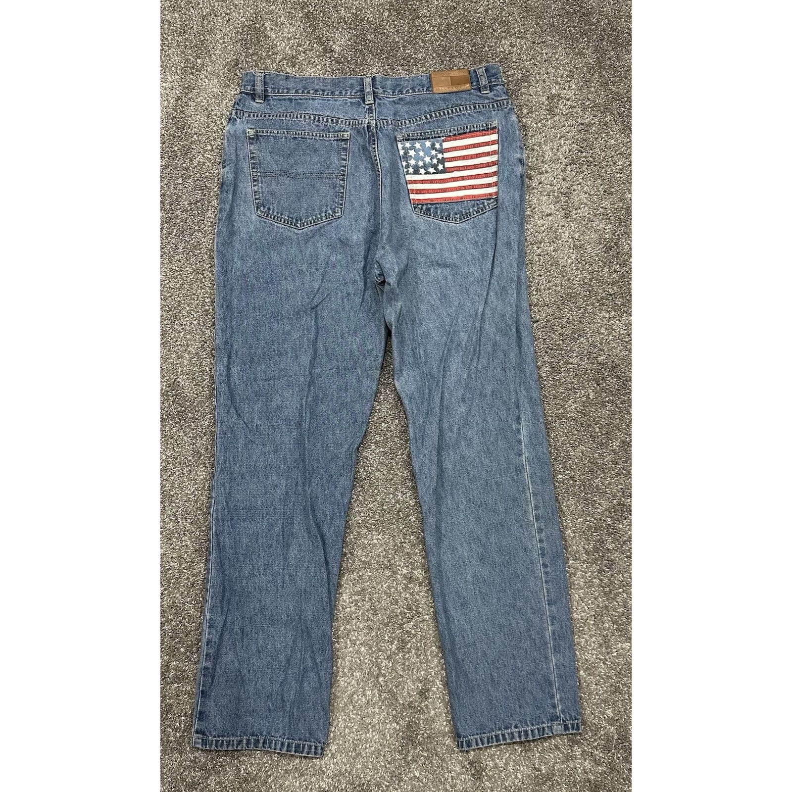 Tommy Hilfiger Vtg Tommy Hilfiger Womens Jean Size 14 USA Flag Graphic Blue Size 36" / US 14 / IT 50 - 5 Thumbnail