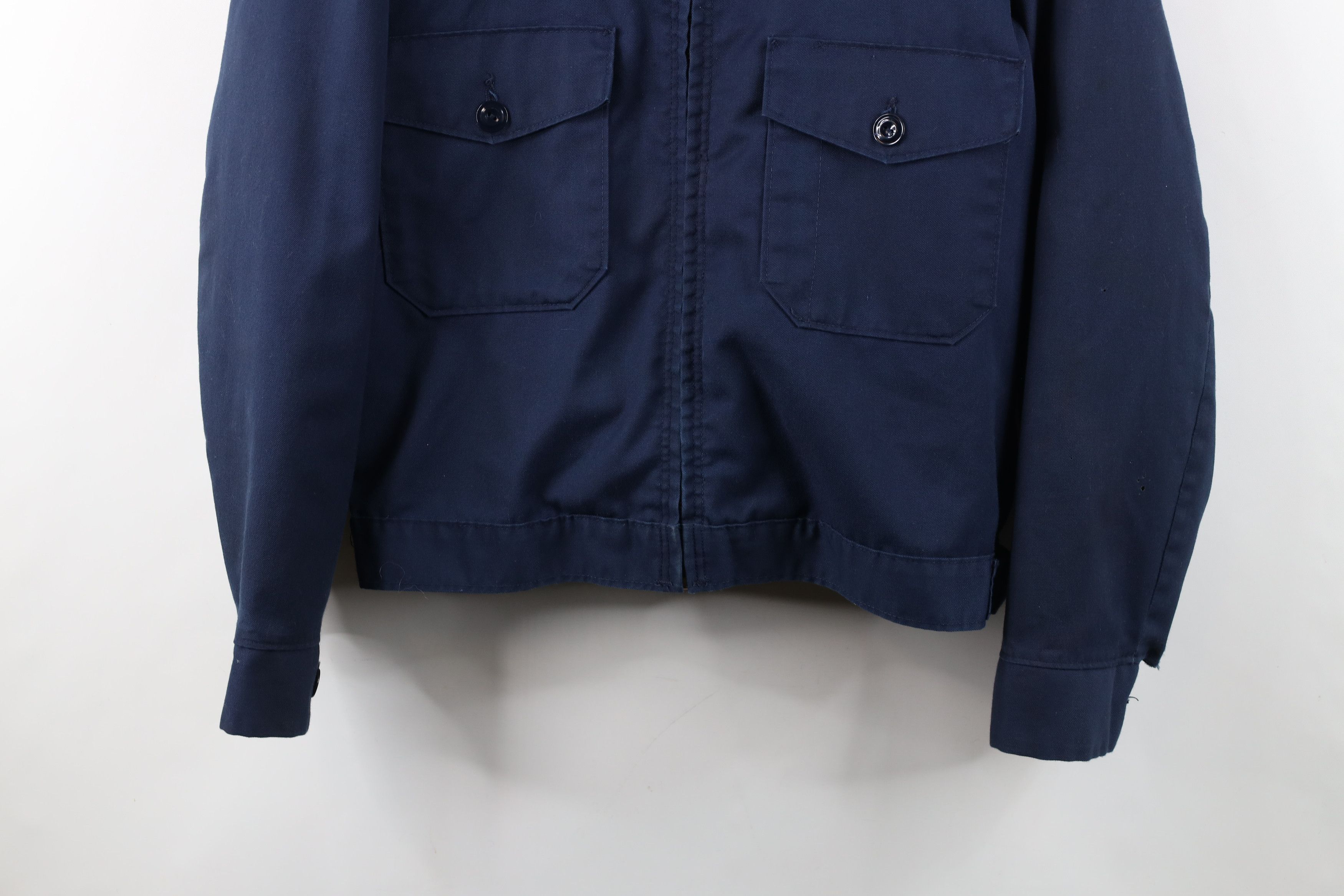 Vintage Vintage 60s 70s Workwear Mechanic Bomber Jacket Blue USA Size US XXL / EU 58 / 5 - 3 Thumbnail