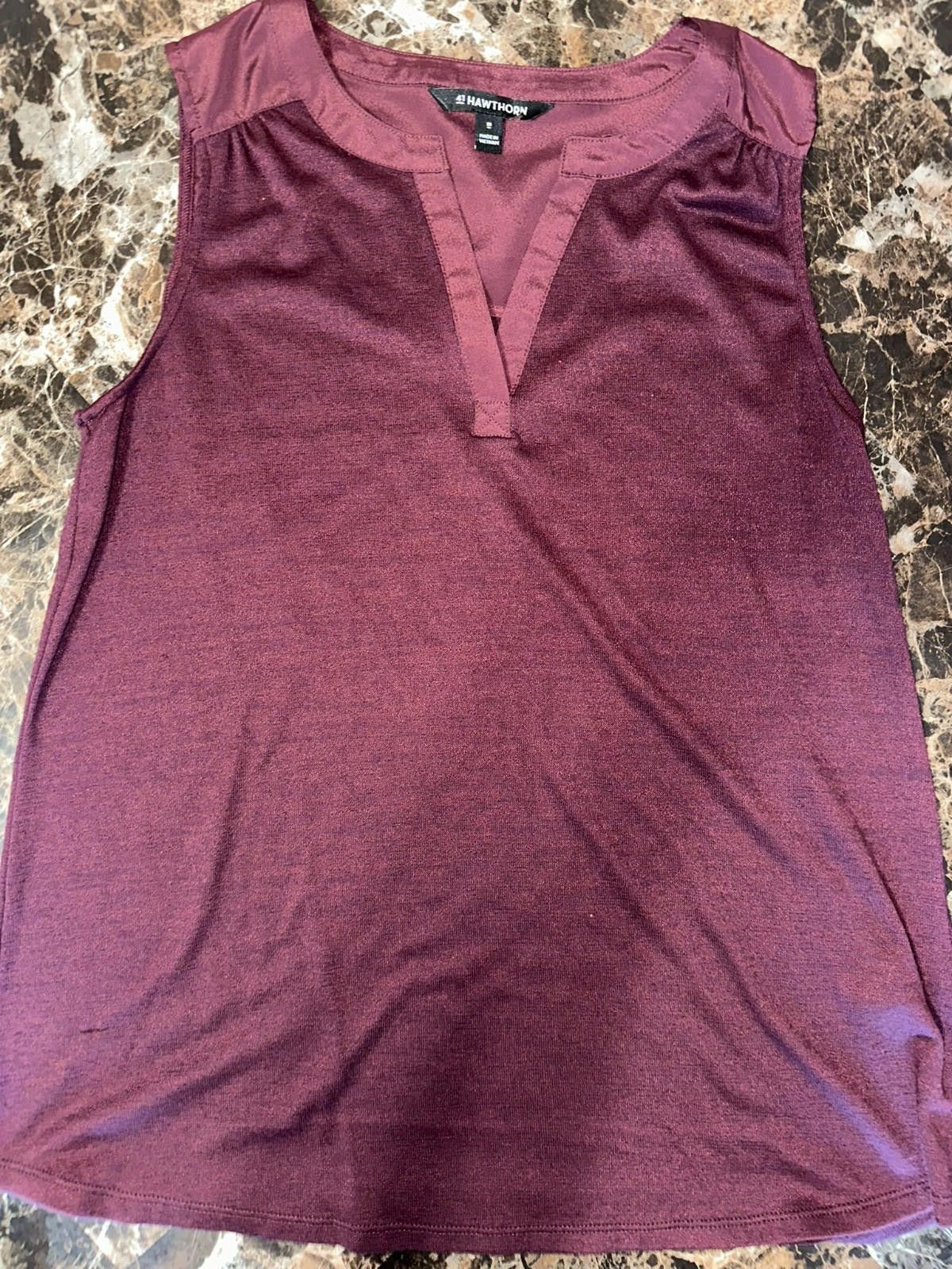 The Unbranded Brand Burgundy sleeveless blouse M Size M / US 6-8 / IT 42-44 - 2 Thumbnail