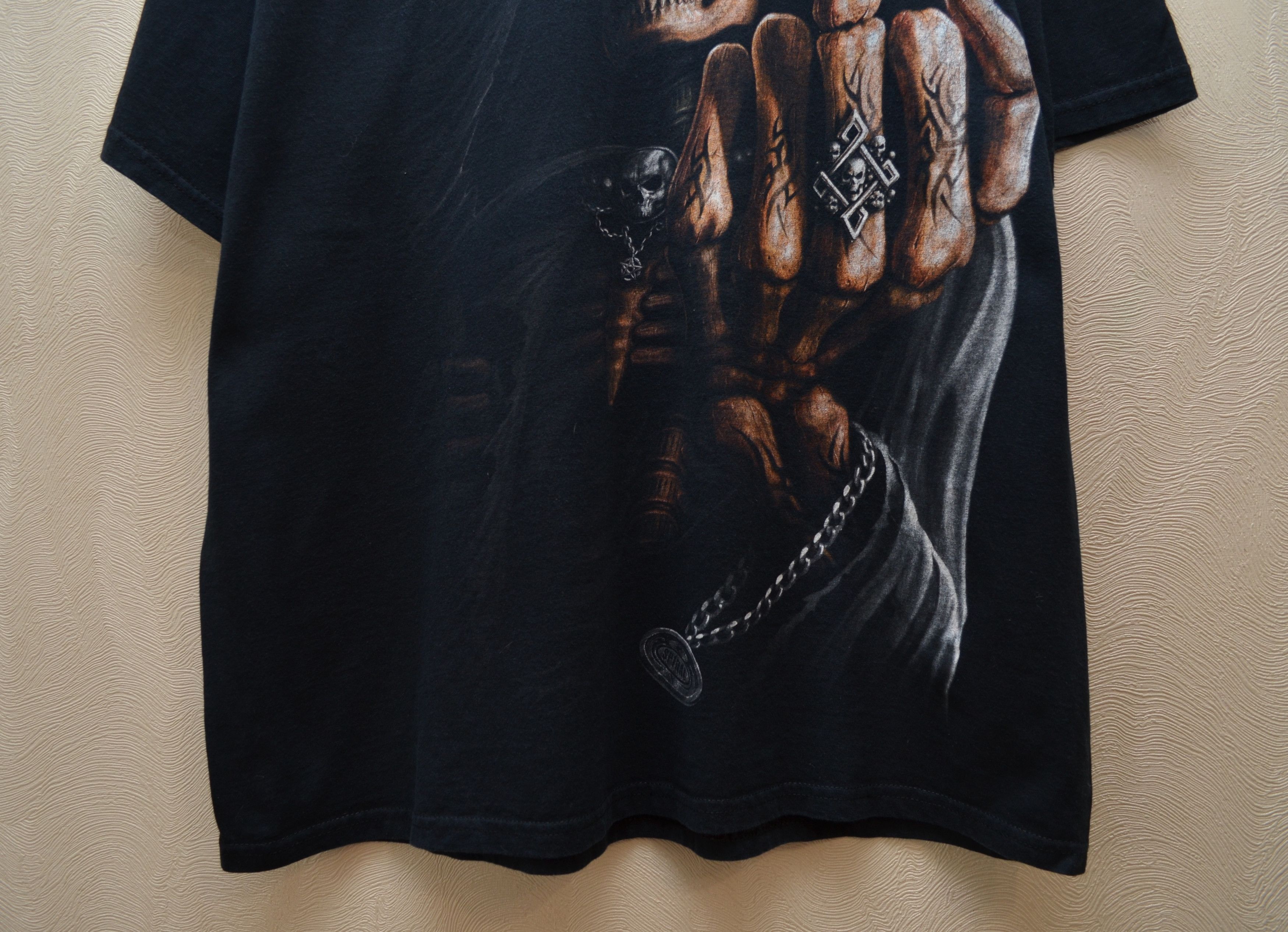 Vintage Vintage Y2K Fuck Reaper Skeleton Graphic Black Tee Shirt XL Size US XL / EU 56 / 4 - 3 Thumbnail