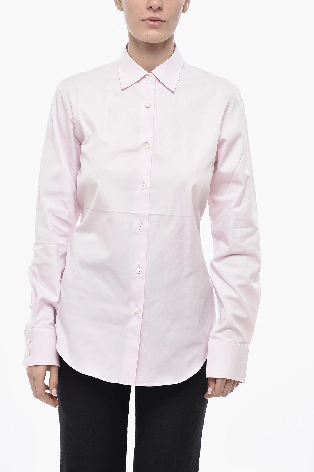 Prada og1mm0426 Poplin Blouse in Pink Size M / US 6-8 / IT 42-44 - 1 Thumbnail
