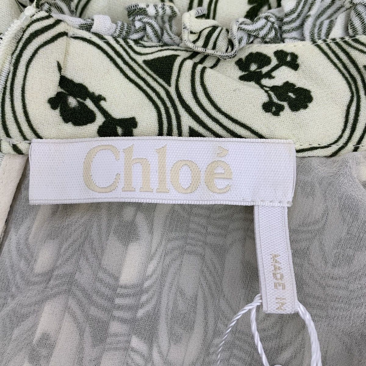 Chloe Chloe Green Geometric Floral Printed Long Sleeve Dress K26WX Size S / US 4 / IT 40 - 5 Thumbnail