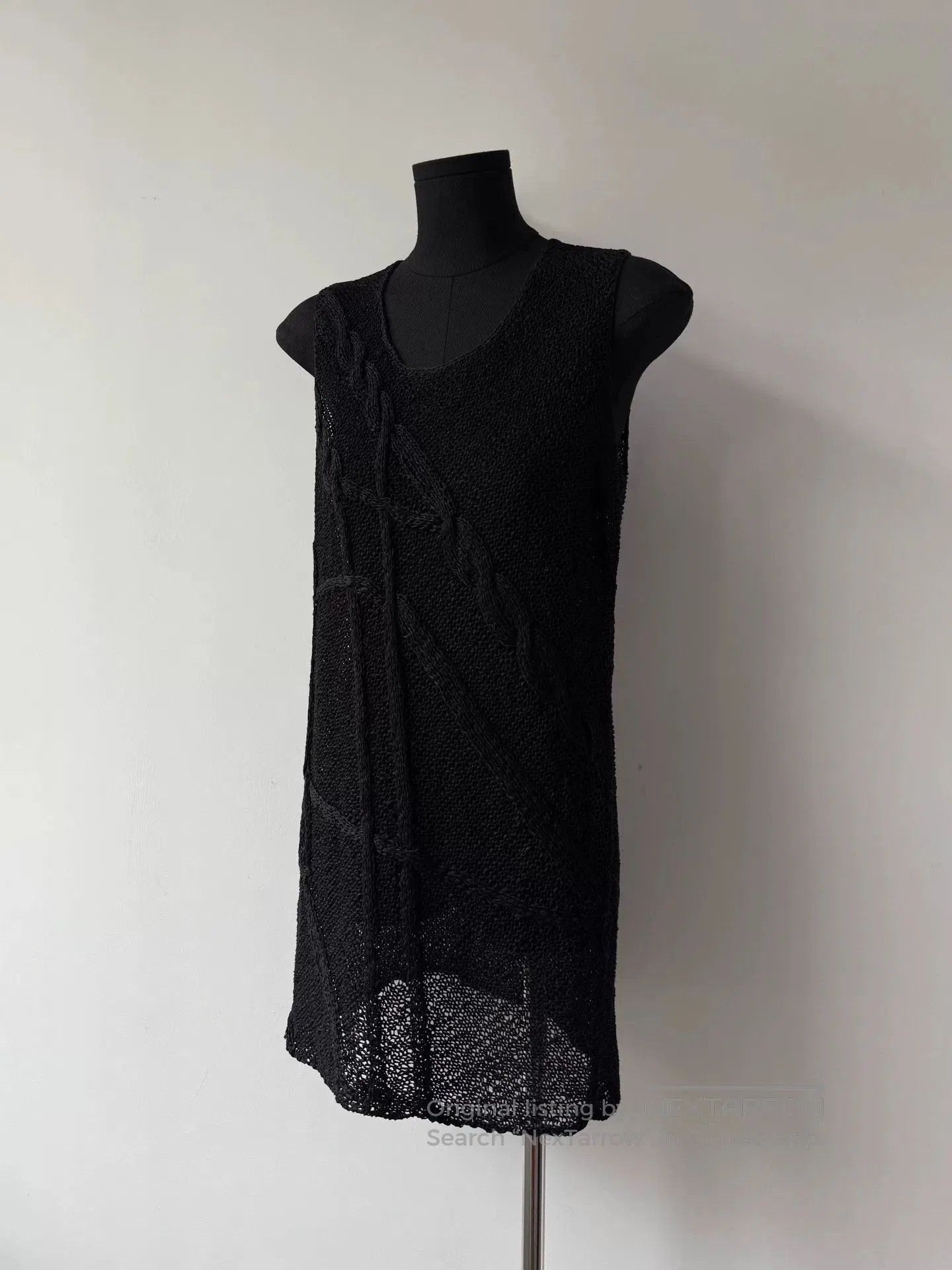 Y's asymmetrical black cotton sleeveless dress. Size M / US 6-8 / IT 42-44 - 3 Thumbnail