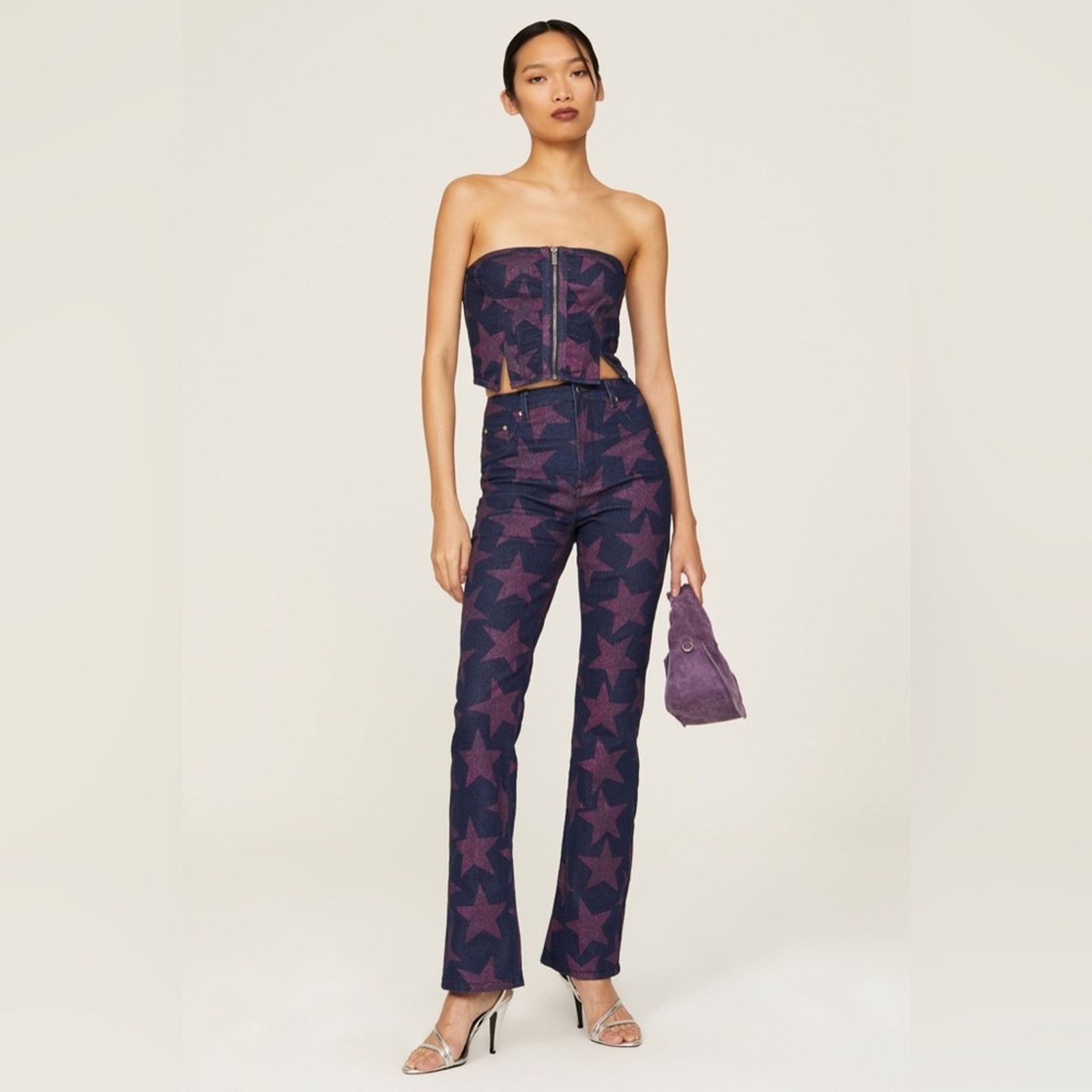 REVOLVE AFRM Braxton Cropped Bustier & Huxley Baby Boot Star SET Size M / US 6-8 / IT 42-44 - 2 Thumbnail