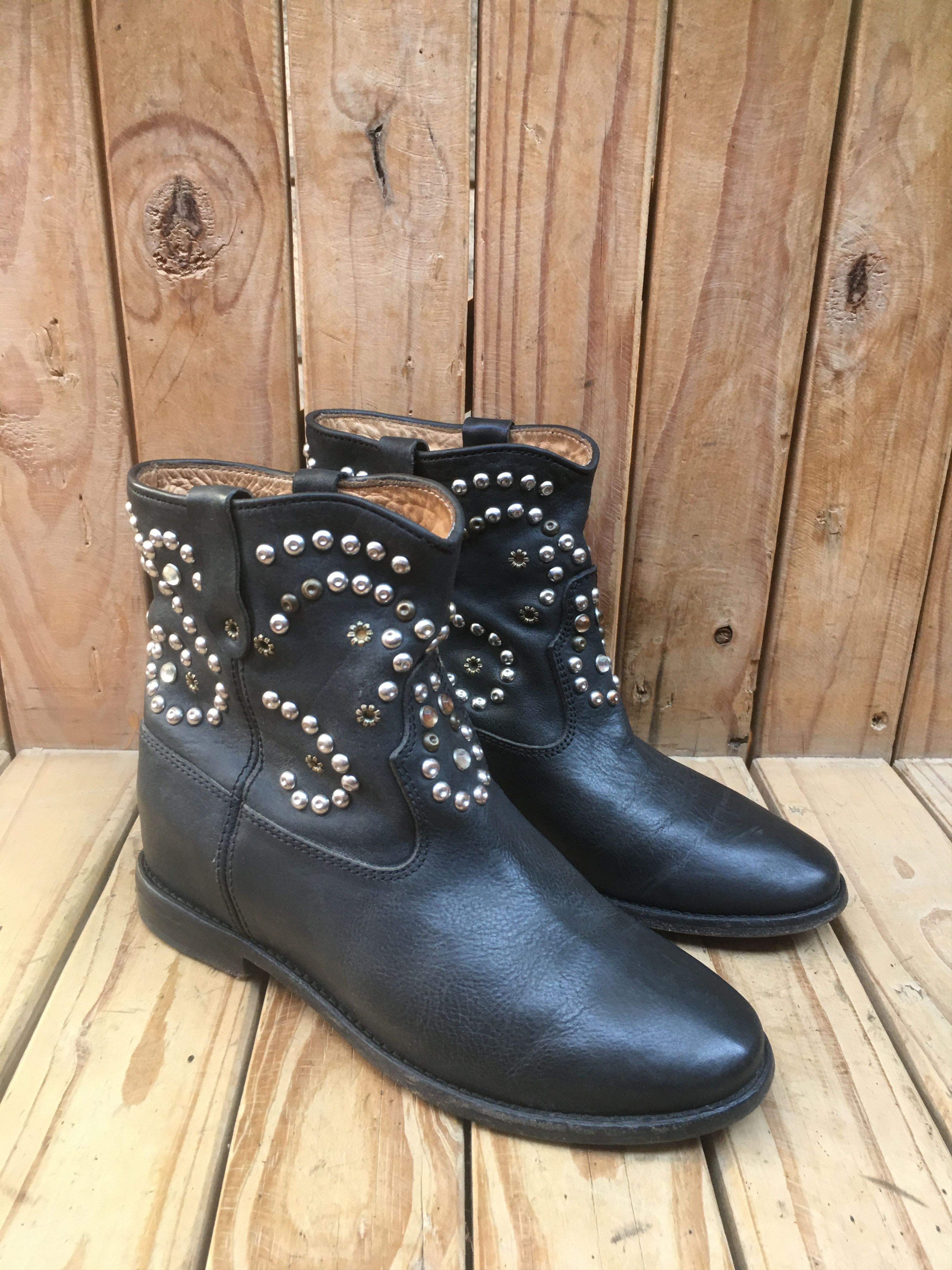 Isabel Marant Etoile isabel marant Etoile black leather boots Size US 7 / IT 37 - 4 Thumbnail