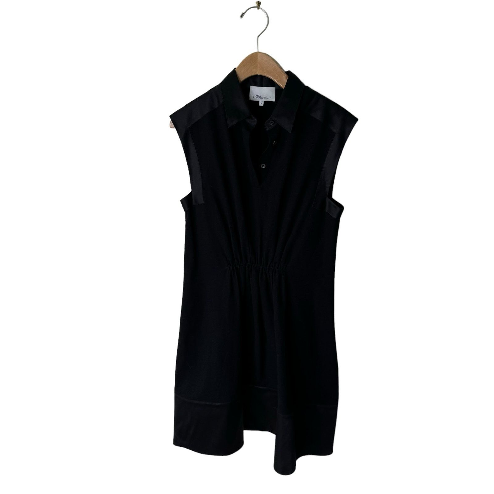 3.1 Phillip Lim 3.1 Phillip Lim Line Silk Collared Sleeveless Mini Dress Size S / US 4 / IT 40 - 2 Thumbnail