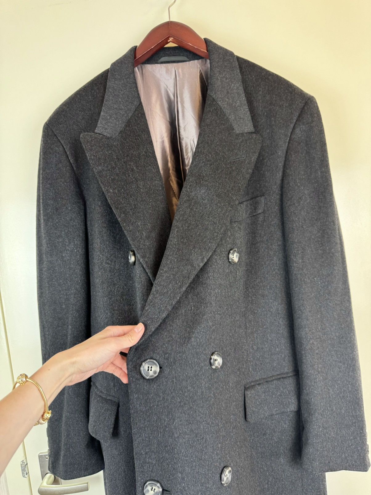 Colombo Colombo Cashmere Wool Anthracite Coat Loro Piana Style IT54 Size US L / EU 52-54 / 3 - 11 Thumbnail