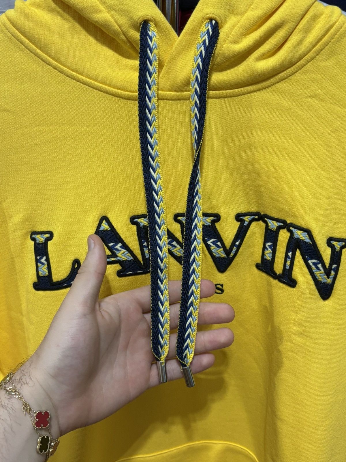 Lanvin Lanvin Curb EMB Yellow Hoodie Size US XL / EU 56 / 4 - 2 Thumbnail