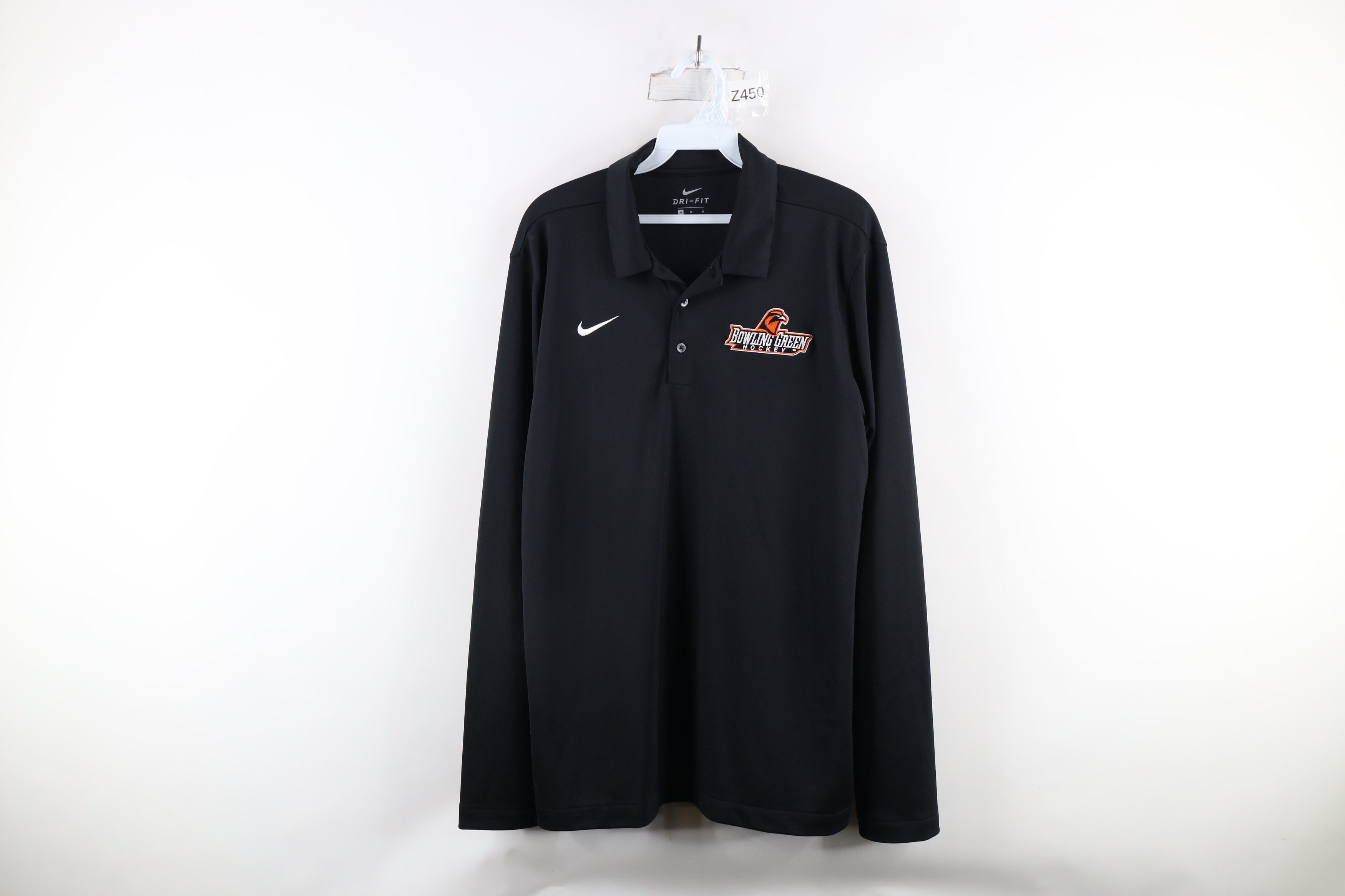 Nike × Vintage Nike Bowling Green State University Hockey Long Sleeve Polo Size US M / EU 48-50 / 2 - 1 Thumbnail