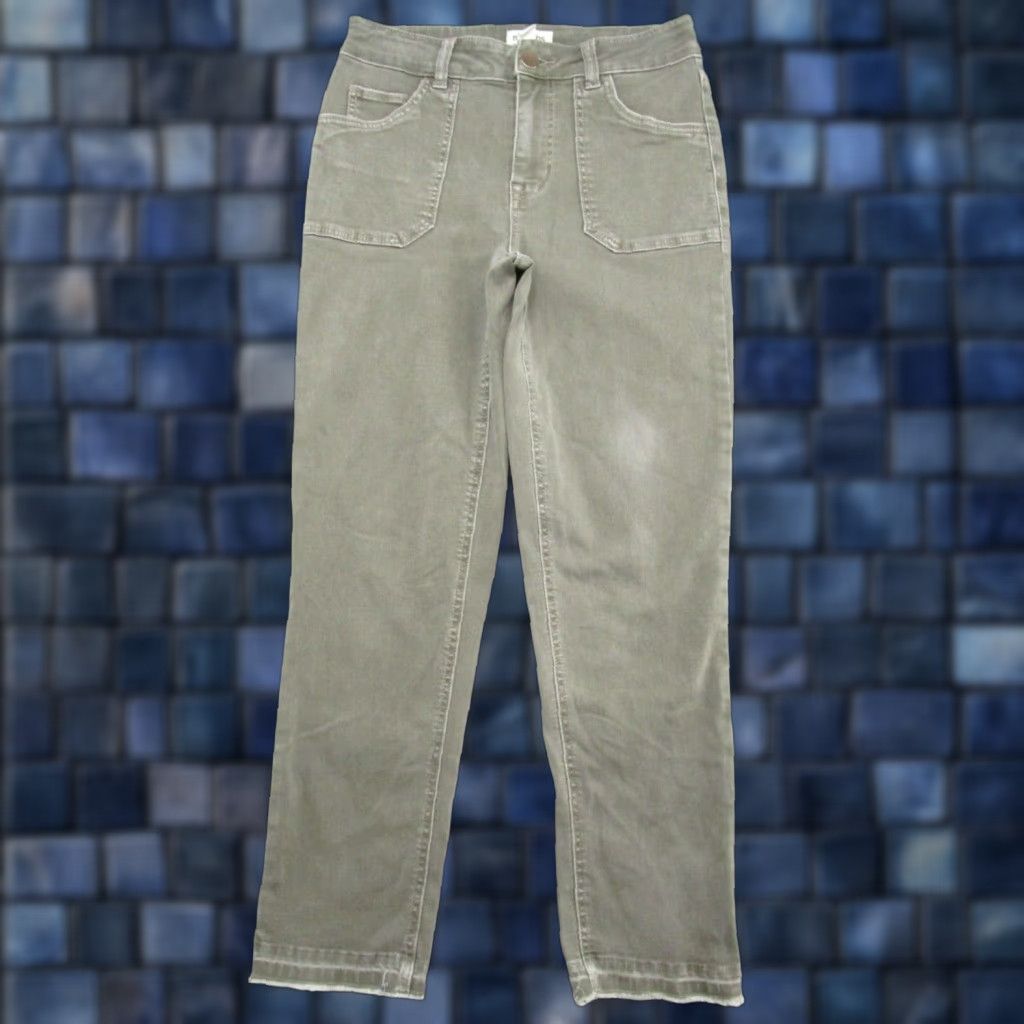 Vintage Maurice's Slim Ankle Original Fit Olive Green Denim Raw Hem Jeans Size 4 Women Size 27" / US 4 / IT 40 - 1 Thumbnail