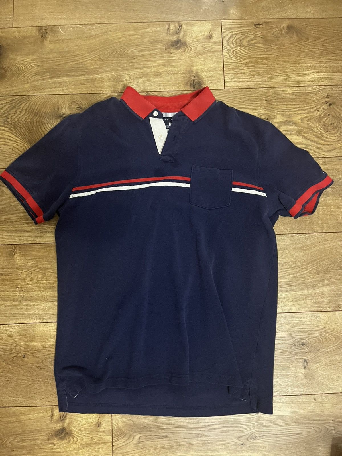Tommy Hilfiger Vintage Tommy hilfiger navy polo Size US XL / EU 56 / 4 - 1 Thumbnail