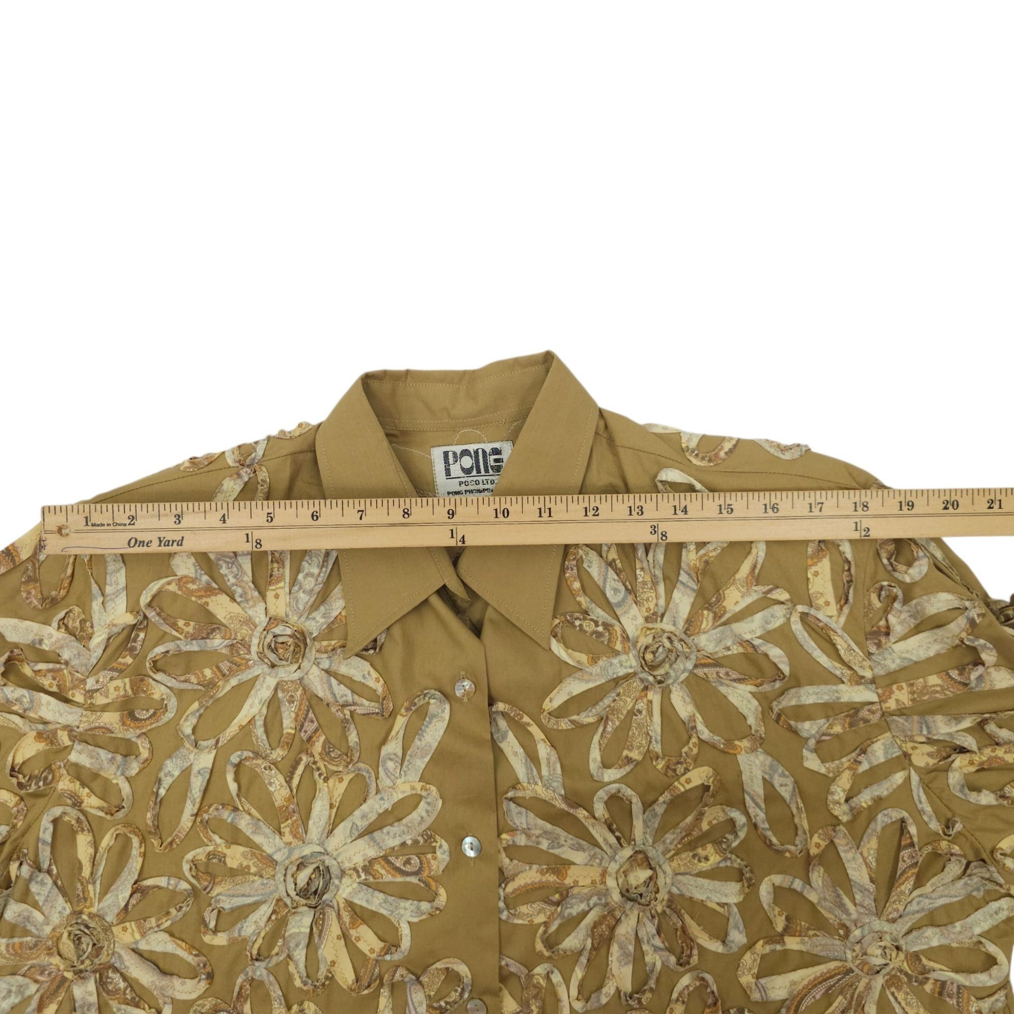 Other Pong Poco Shirt XL 3D Floral Appliqué Fabric Ribbons Bohemia Size XL / US 12-14 / IT 48-50 - 5 Thumbnail