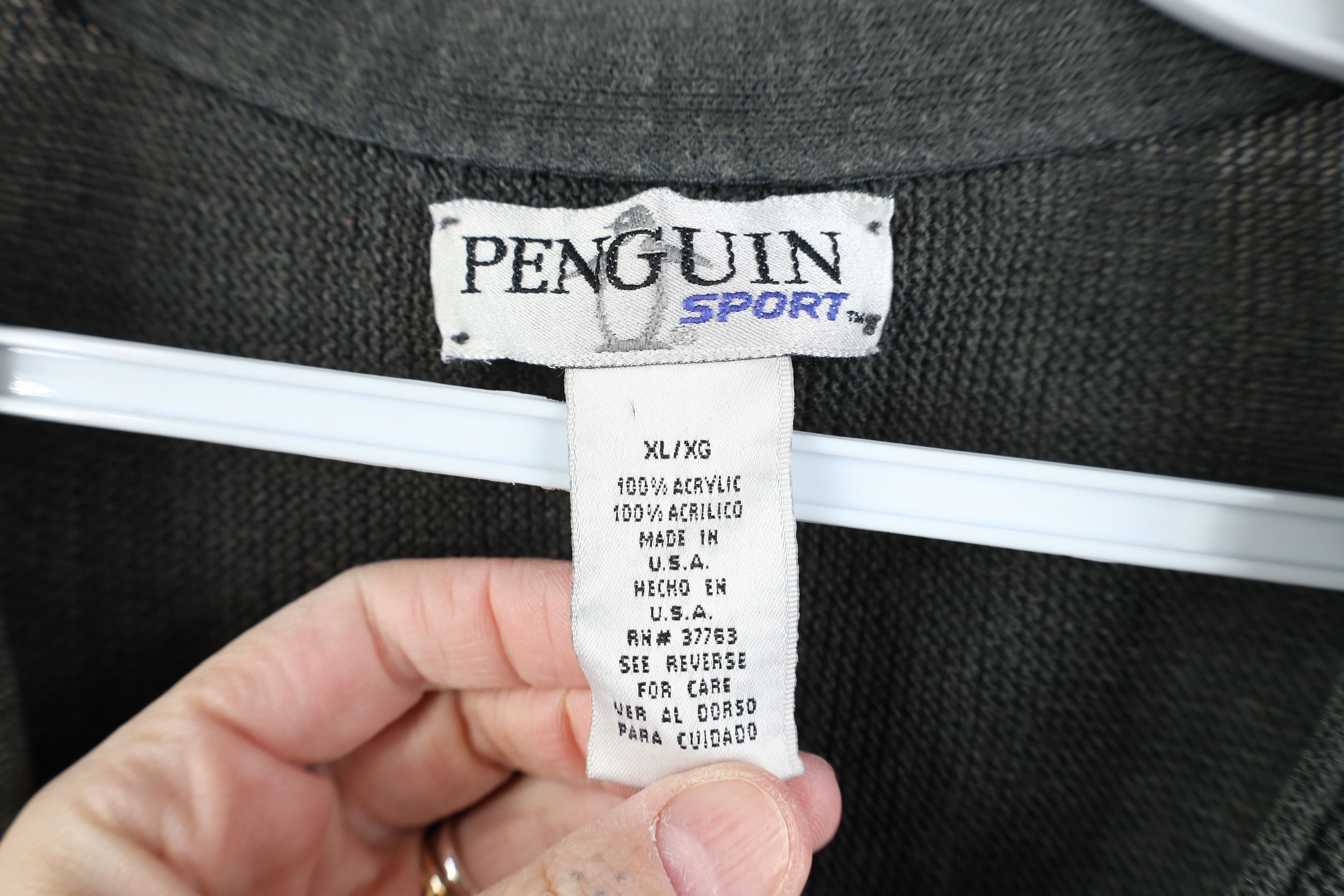 Vintage Vintage 90s Streetwear Knit Cardigan Sweater Dark Gray USA Size US XL / EU 56 / 4 - 8 Thumbnail