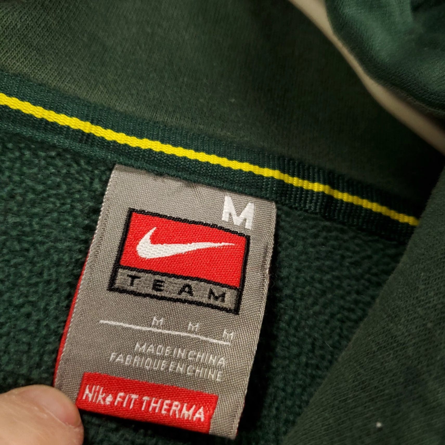 Nike VINTAGE Nike Oregan Ducks Hoodie Mens Medium Green Fleece Lined Zipper Pockets Pullover Size US M / EU 48-50 / 2 - 6 Thumbnail