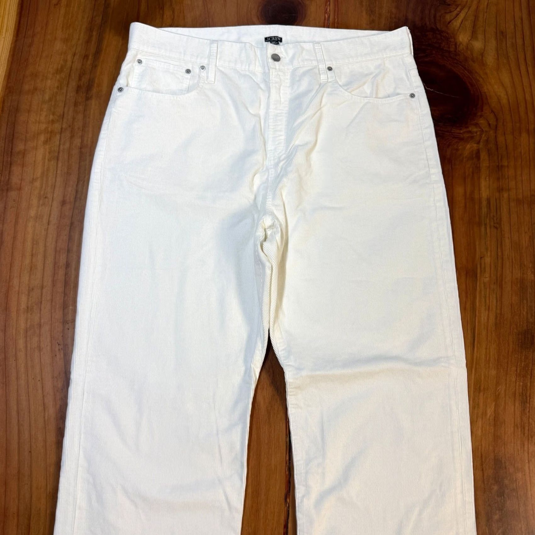 J.Crew J Crew Women's Pants 34 Loose Corduroy Cotton Casual Straight White 14 Size 36" / US 14 / IT 50 - 3 Thumbnail