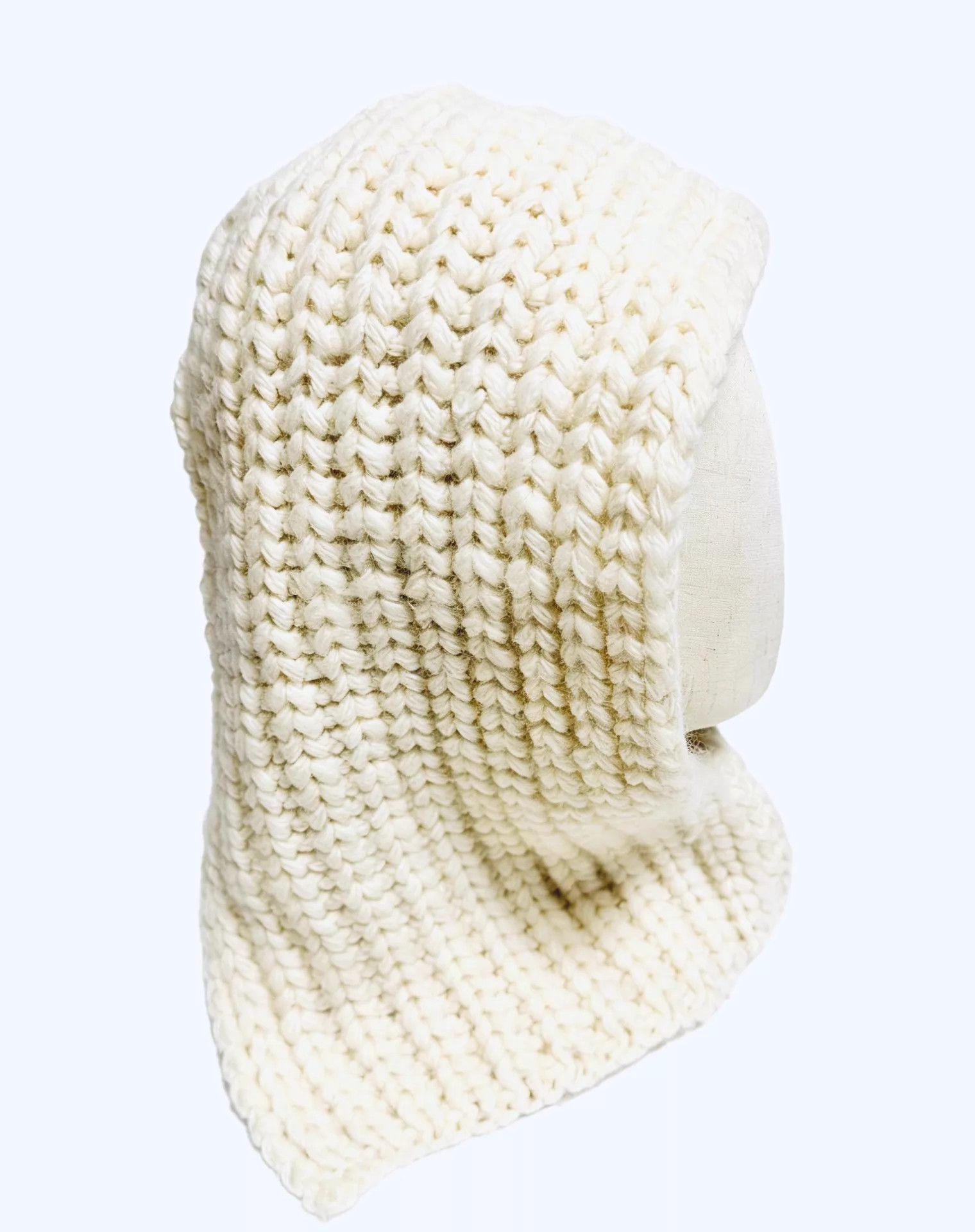 KIJIMA TAKAYUKI KIJIMA TAKAYUKI x CLANE Wool Knit Balaclava Ivory Size ONE SIZE - 5 Thumbnail