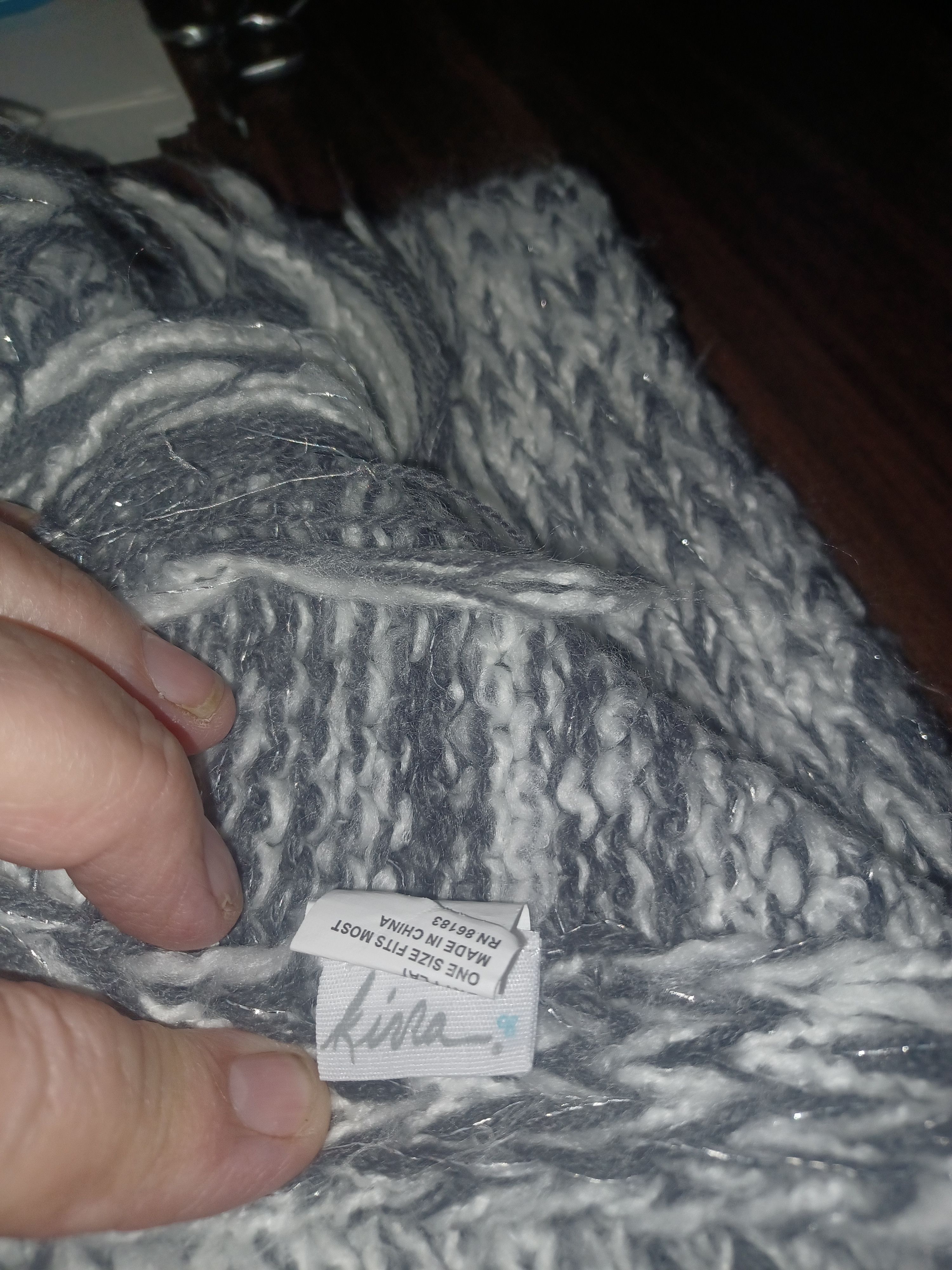 Kirra Kirra Winter Scarf About 9" x 72" Gray & White Size ONE SIZE - 1 Thumbnail