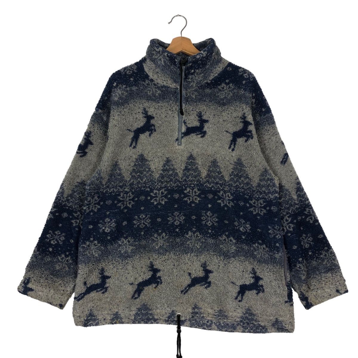 Japanese Brand 🔥90’s Vintage Fleece Pullover Sweatshirt Navajo Criccross Size US M / EU 48-50 / 2 - 1 Thumbnail