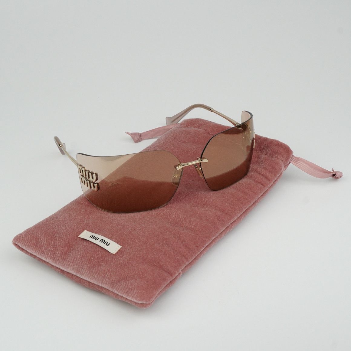 Miu Miu NEW Miu Miu MU54YS ZVN20F RUNWAY Rimless Women Sunglasses Size ONE SIZE - 11 Thumbnail