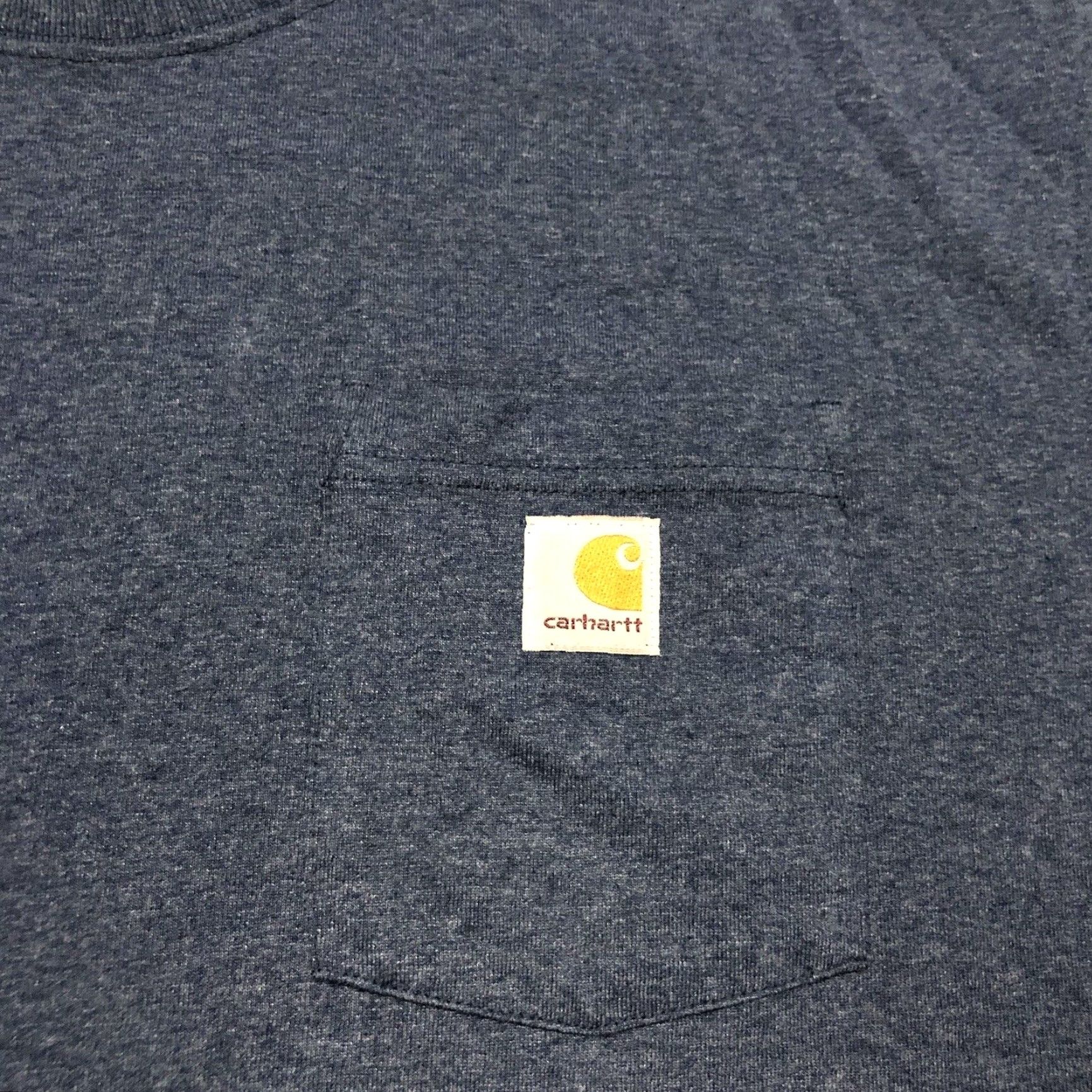 Carhartt VINTAGE Carhartt Mens Pocket T-Shirt Original Fit 2XL Heather Navy Blue EUC Size US XXL / EU 58 / 5 - 2 Thumbnail