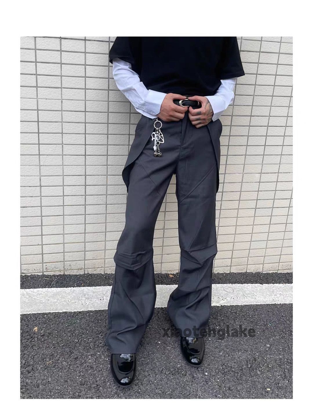 Designer × Japanese Brand × Vintage utility retro y2k loose baggy bootcut flared yuppie pants Size US 32 / EU 48 - 1 Thumbnail