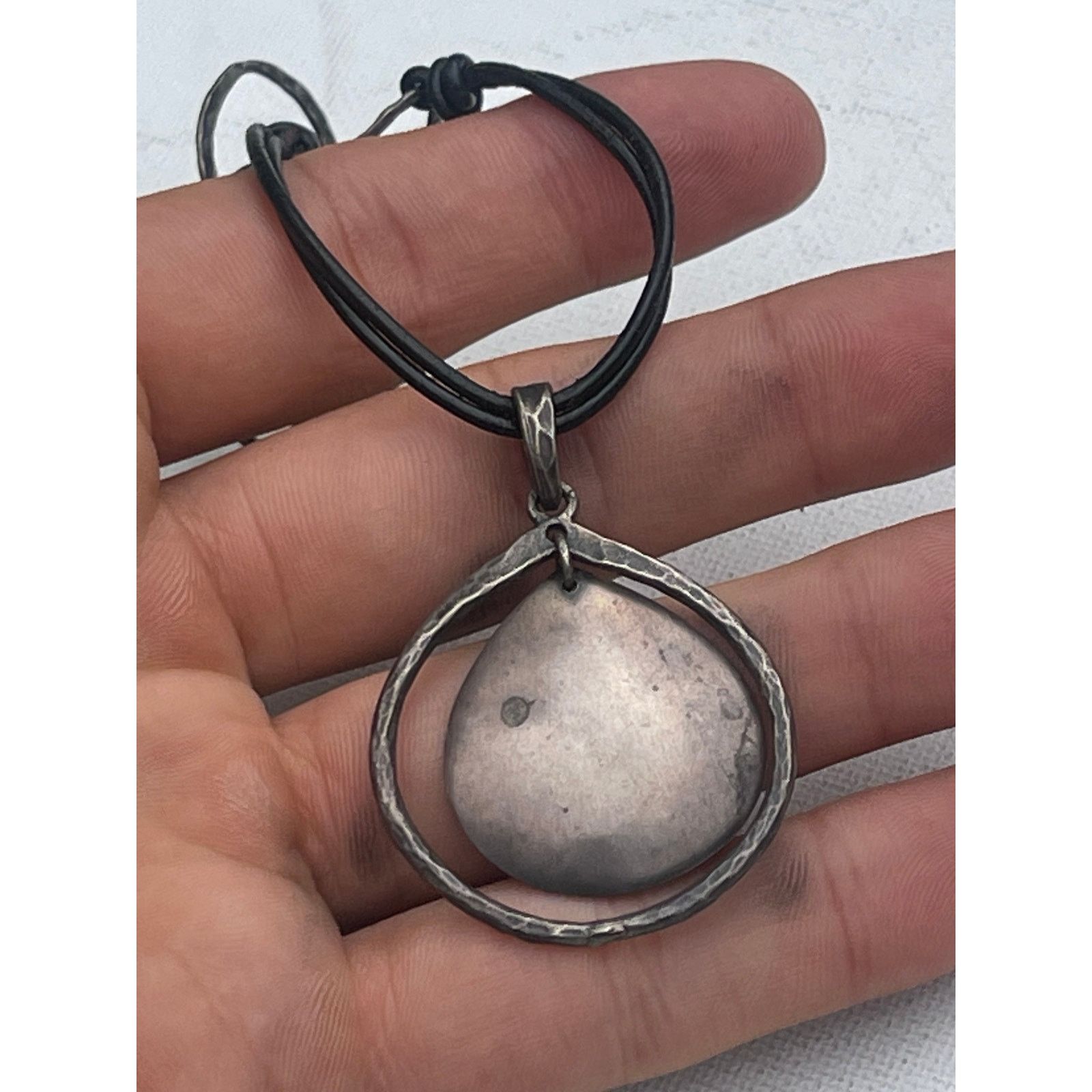 Vintage Silpada Sterling Silver & Cord Necklace - Leather Cord Size ONE SIZE - 5 Thumbnail