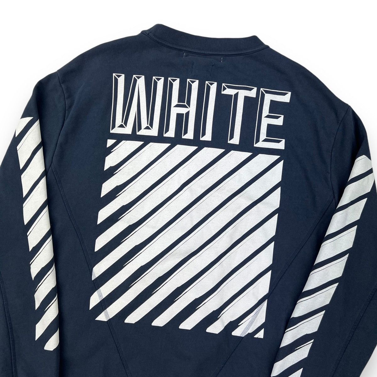 Off-White 3D Diagonal Navy Sweatshirt
