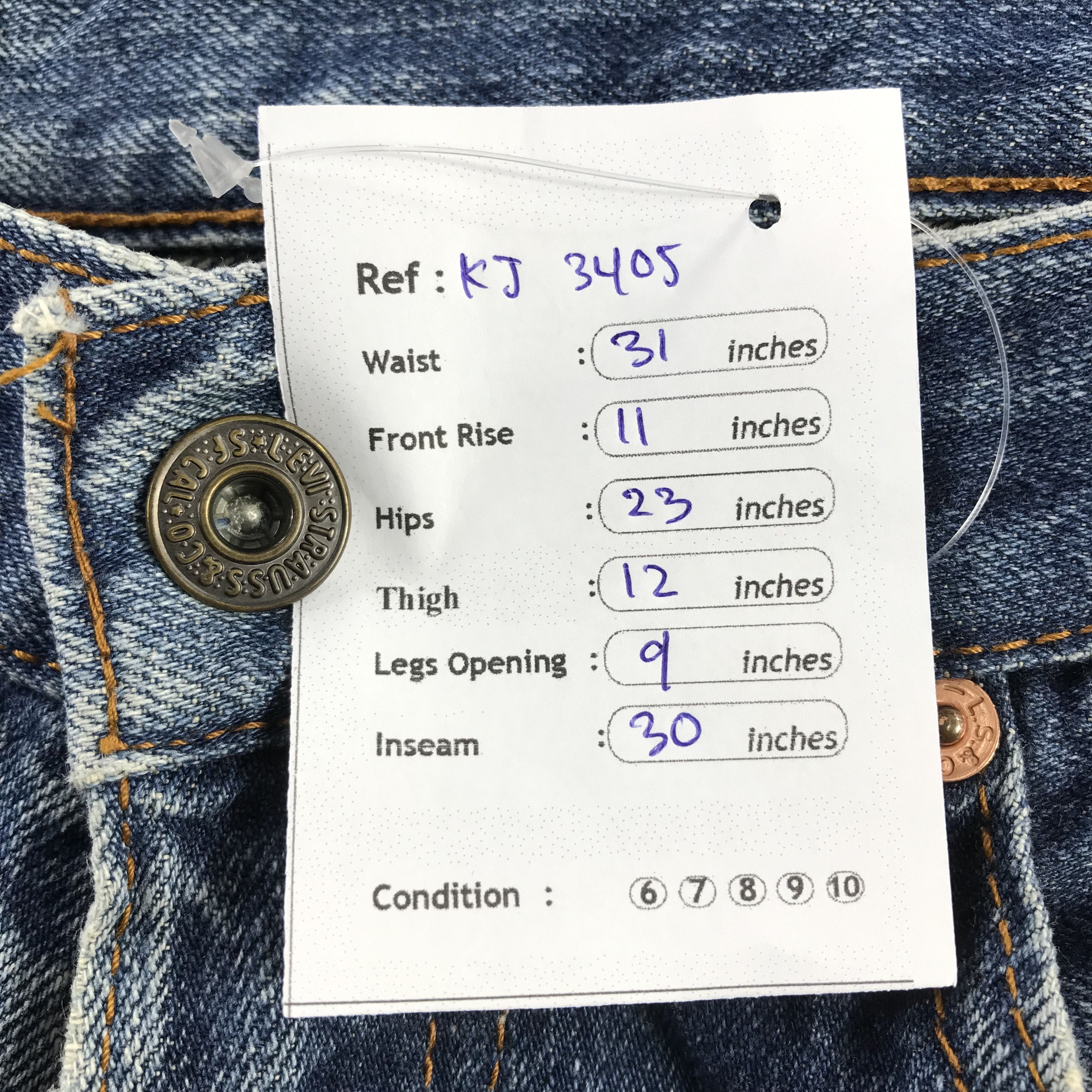 Levi's Vintage Levis 503 Jeans Faded Blue Ripped Denim KJ3405 Size US 30 / EU 46 - 12 Thumbnail