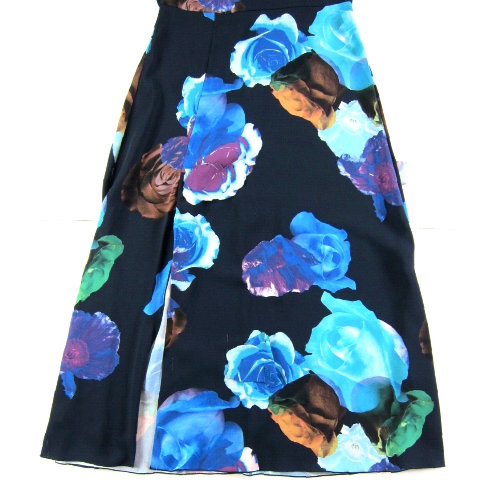 Vintage BABATON Black Blue Pink Floral Patch Sleeveless Long Maxi Sheath Tank Dress 2 Size XS / US 0-2 / IT 36-38 - 7 Thumbnail