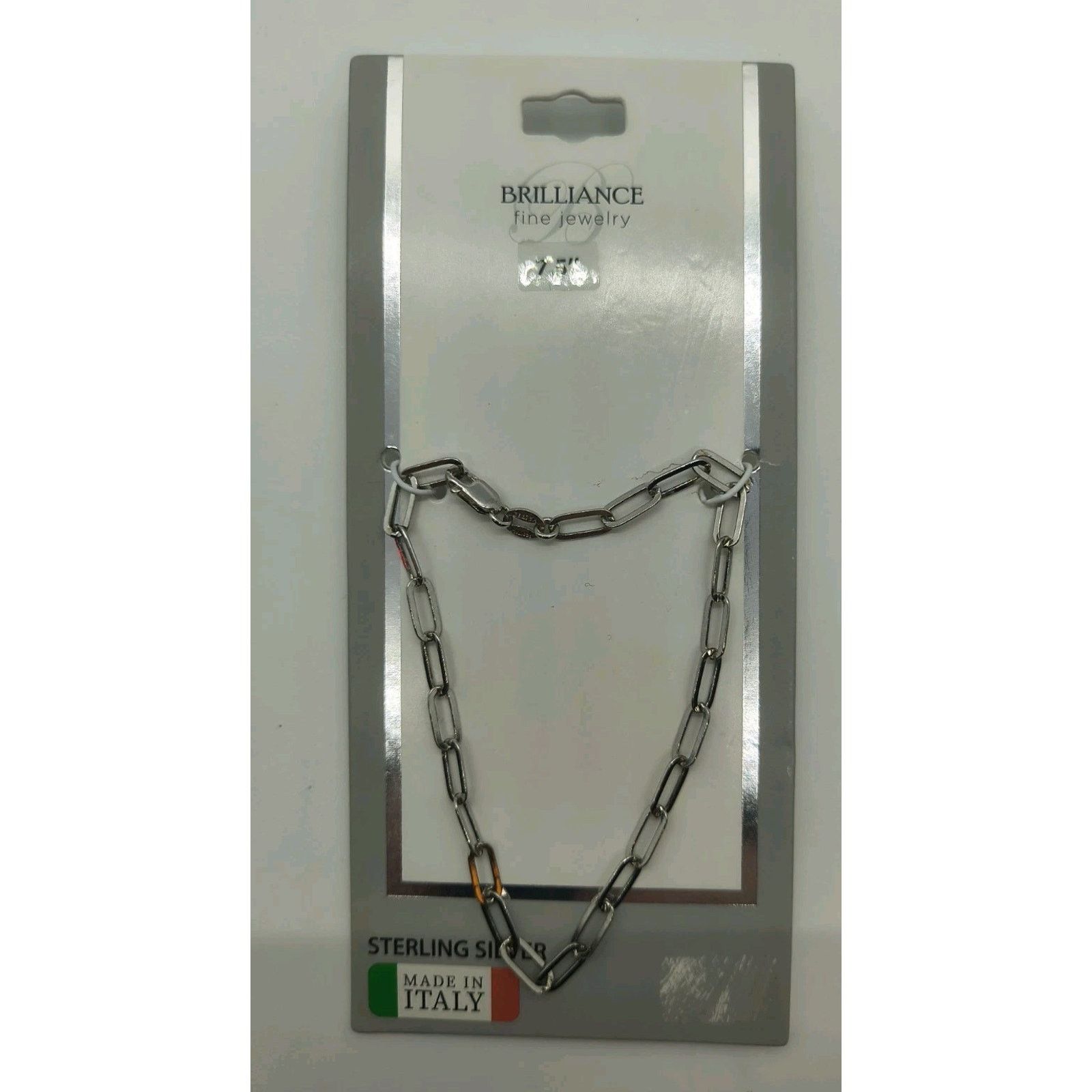 Walmart 925 Sterling Silver Paperclip Bracelet 7.5" MADE IN ITALY Size ONE SIZE - 7 Thumbnail
